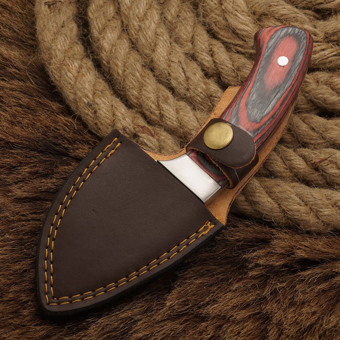 Hand-Forged D2 Stainless Steel Skinning Knife full tang-Fixed blade Skinner knife