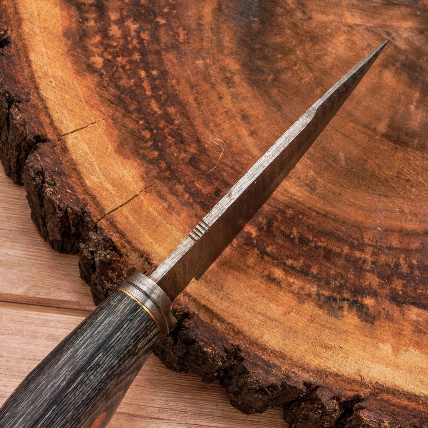 10" Handmade Damascus Steel Hunting Knife With Wood Handle-Best Fixed Blade Knife - Damascus Blade