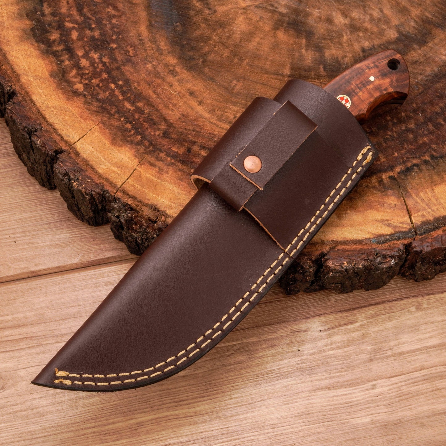 Handmade Forged Damascus Steel Gut Hook Hunting Knife EDC | Skinner Knife - Fixed blade knife