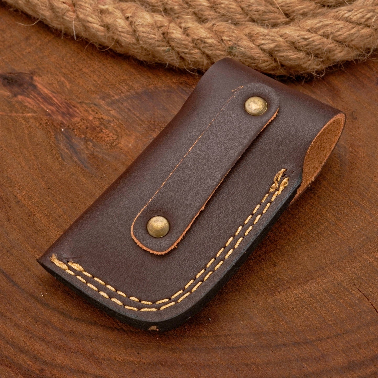 7" Handmade Damascus Hunting Pocket Knife with Clip—Folding Camping Blade