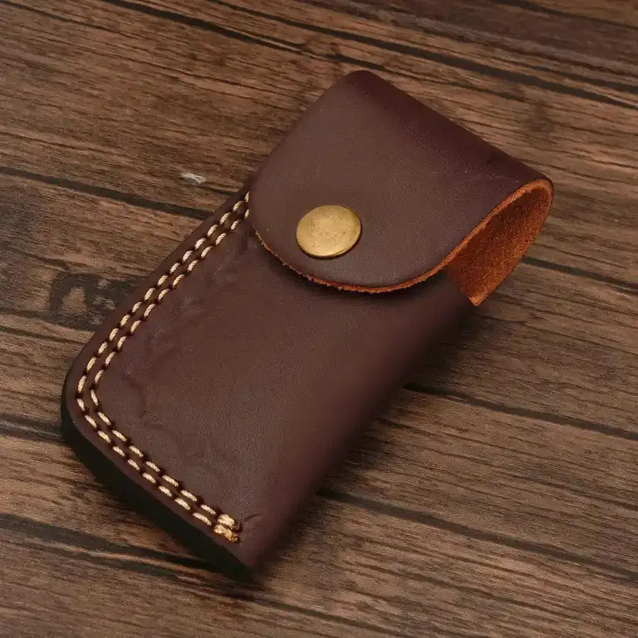 Handcraft Damascus Steel Pocket Knife-Damascus Bolster Folding Knife With Black Horn Handle - Hunt Craft Knives