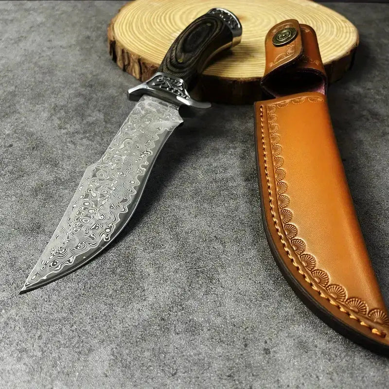 Custom Hand Forged Damascus Steel Hunting Knife EDC-Fixed blade knife