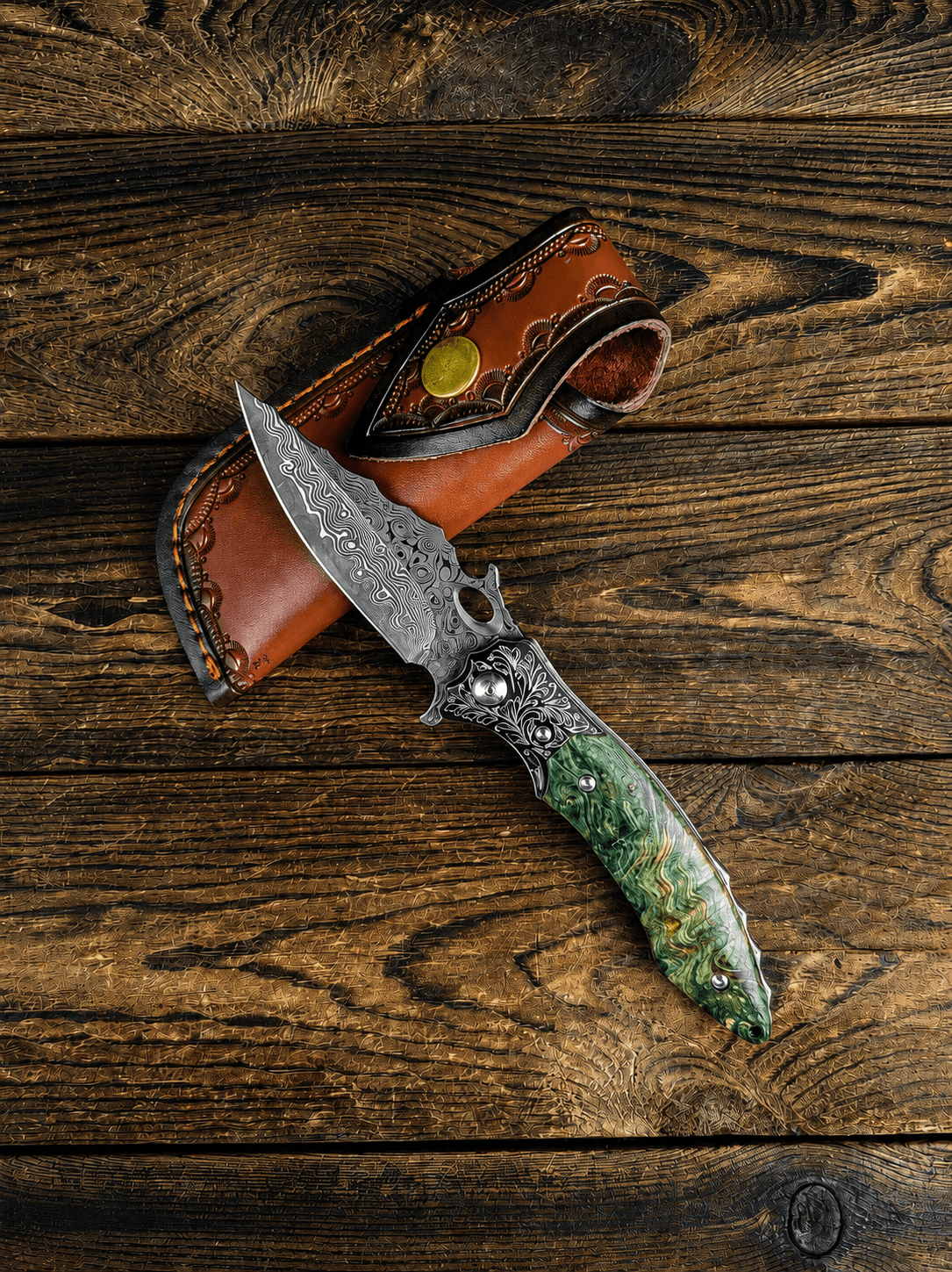Handmade Japanese VG-10 Damascus Pocket Knife – Best EDC Folding Knife