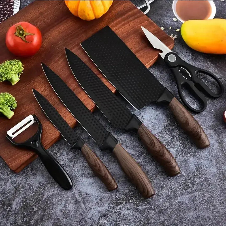 6pcs Kitchen Knives Set Non-Stick Stainless-Steel Chef Set - Cutlery Kitchen Knives Hunt Craft Knives