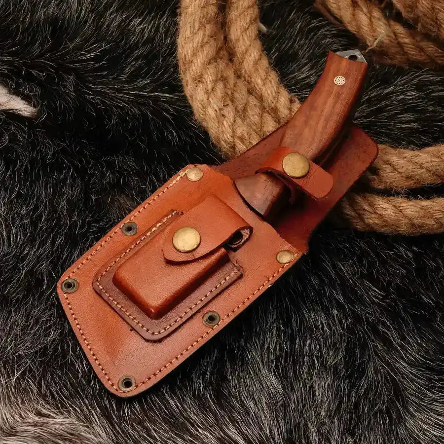 9" Hand Made Stainless Steel Knife-Full Tang Fixed Blade Knive With Rose Wood Handle - Hunt Craft Knives