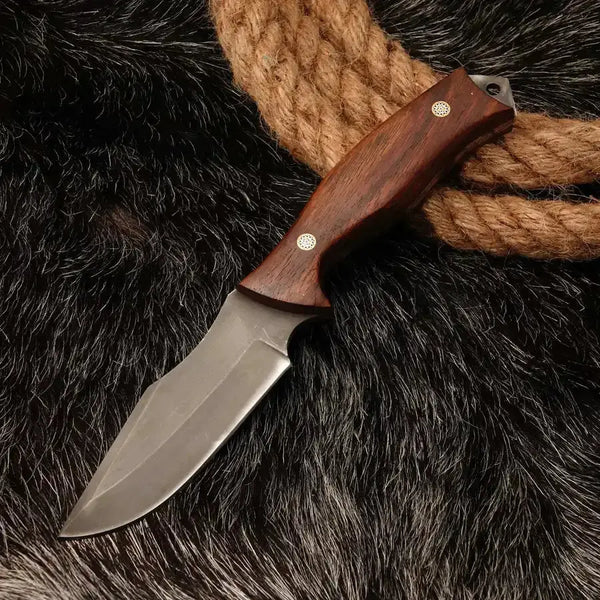 Nooraki Handmade D2 Steel Full Tang Hunting Knife With Wenge Wood Handle