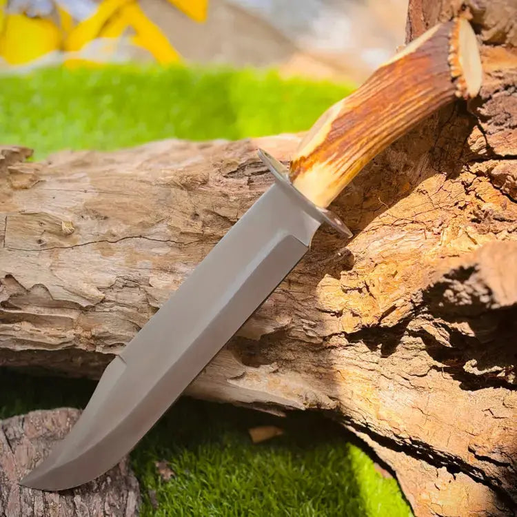 Bowie Knife-Handmade D2 Stell Hunting Bowie Knife With Stag Antler Handle Hunt Craft Knives