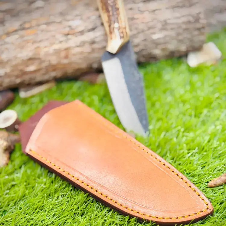 Custom Handmade Forged Stainless Steel Skinner Knife - Stag Horn Handle Hunt Craft Knives