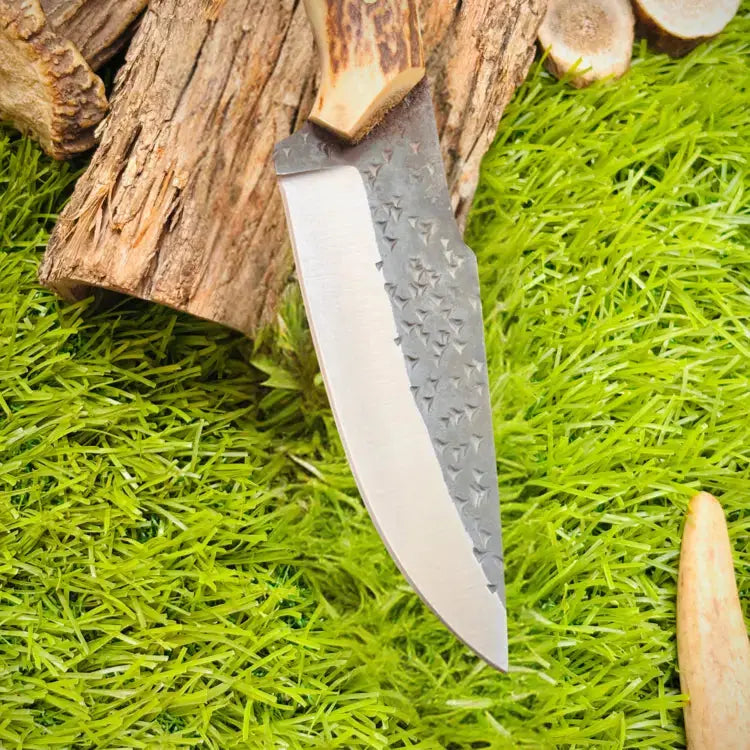 Custom Handmade Forged Stainless Steel Skinner Knife - Stag Horn Handle Hunt Craft Knives