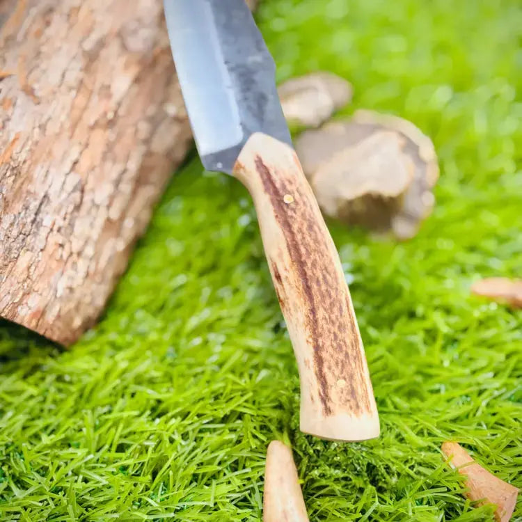 Custom Handmade Forged Stainless Steel Skinner Knife - Stag Horn Handle Hunt Craft Knives