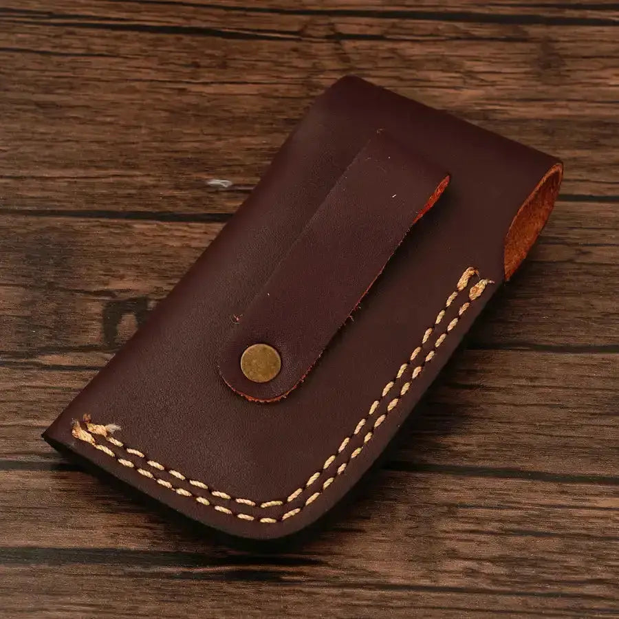 Custom Hand Made Forged Damascus Pocket Knife-Folding Knife With Steel Bolster - Hunt Craft Knives