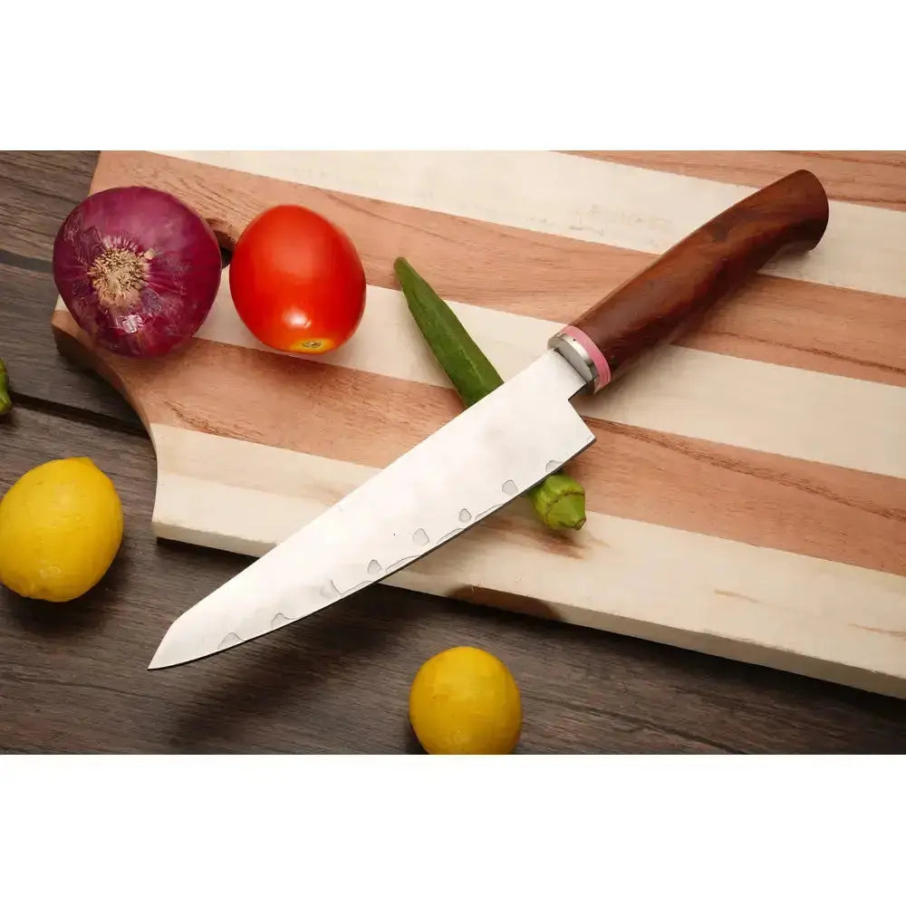 Custom Handmade Forged Chef Knives | Kitchen Knife Set WIth Wood Handle - Hunt Craft Knives