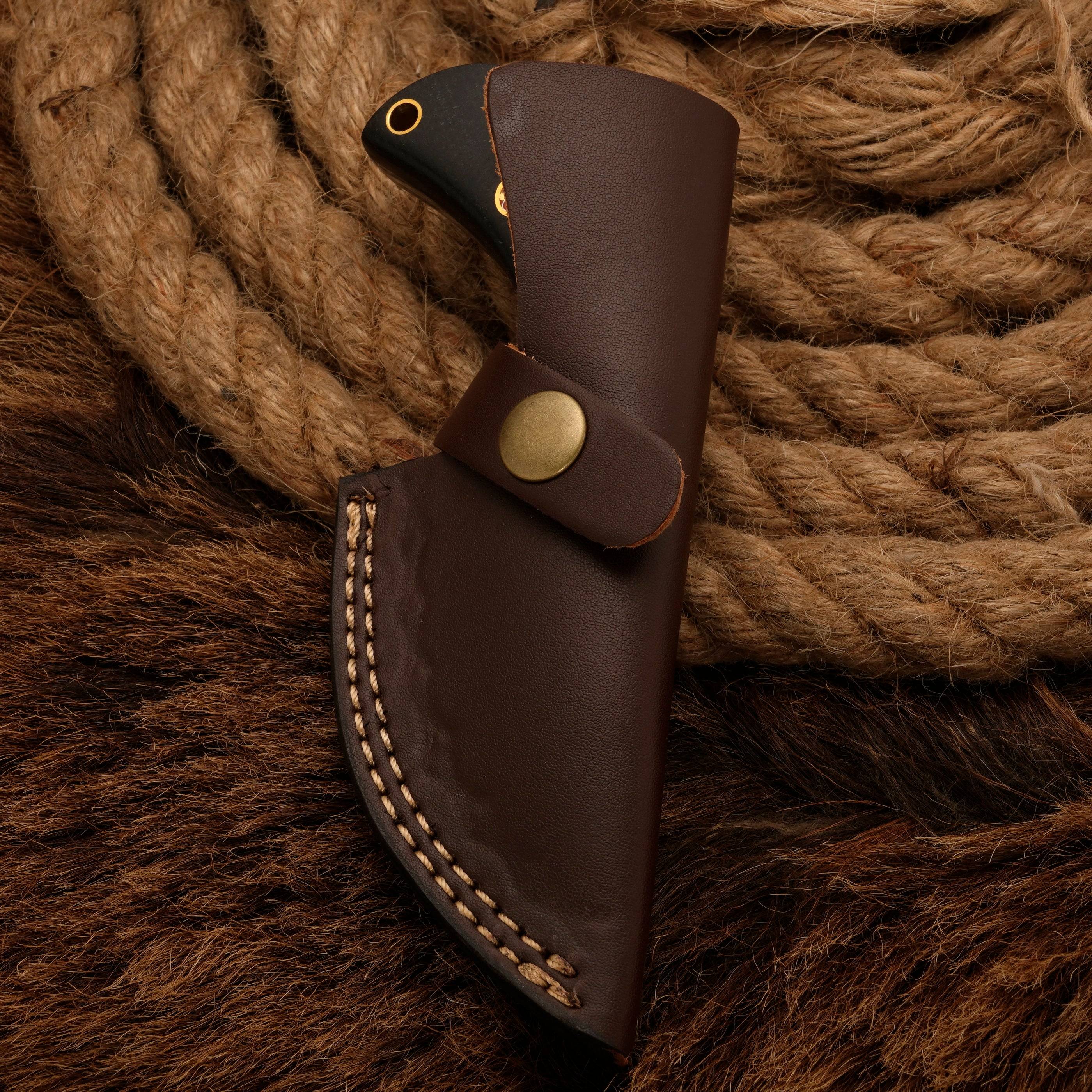 Damascus Steel Skinning Knife - Hunting knife with Micarta Handle