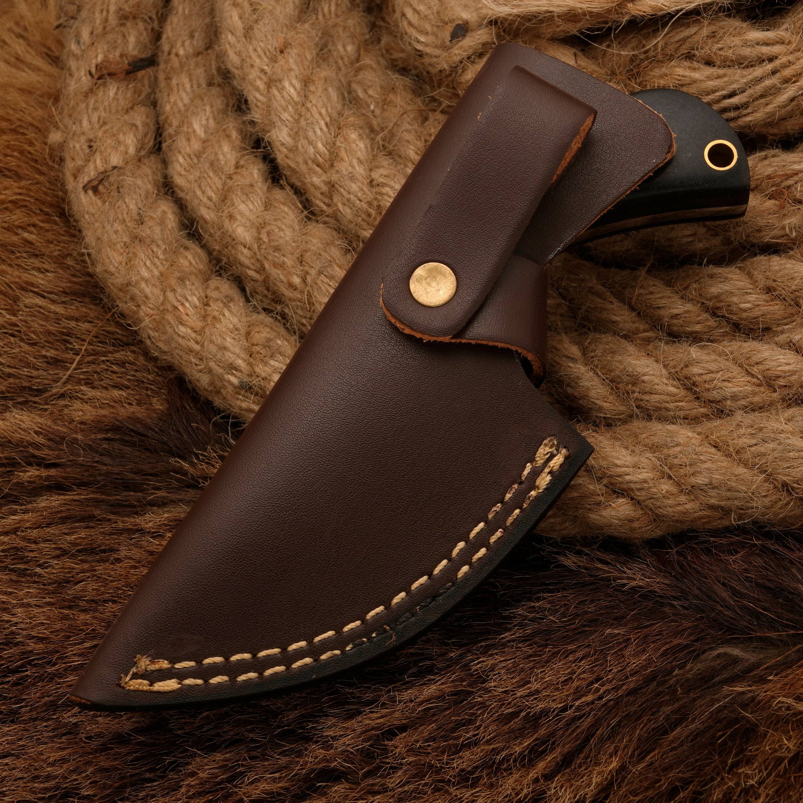 Damascus Steel Skinning Knife - Hunting knife with Micarta Handle