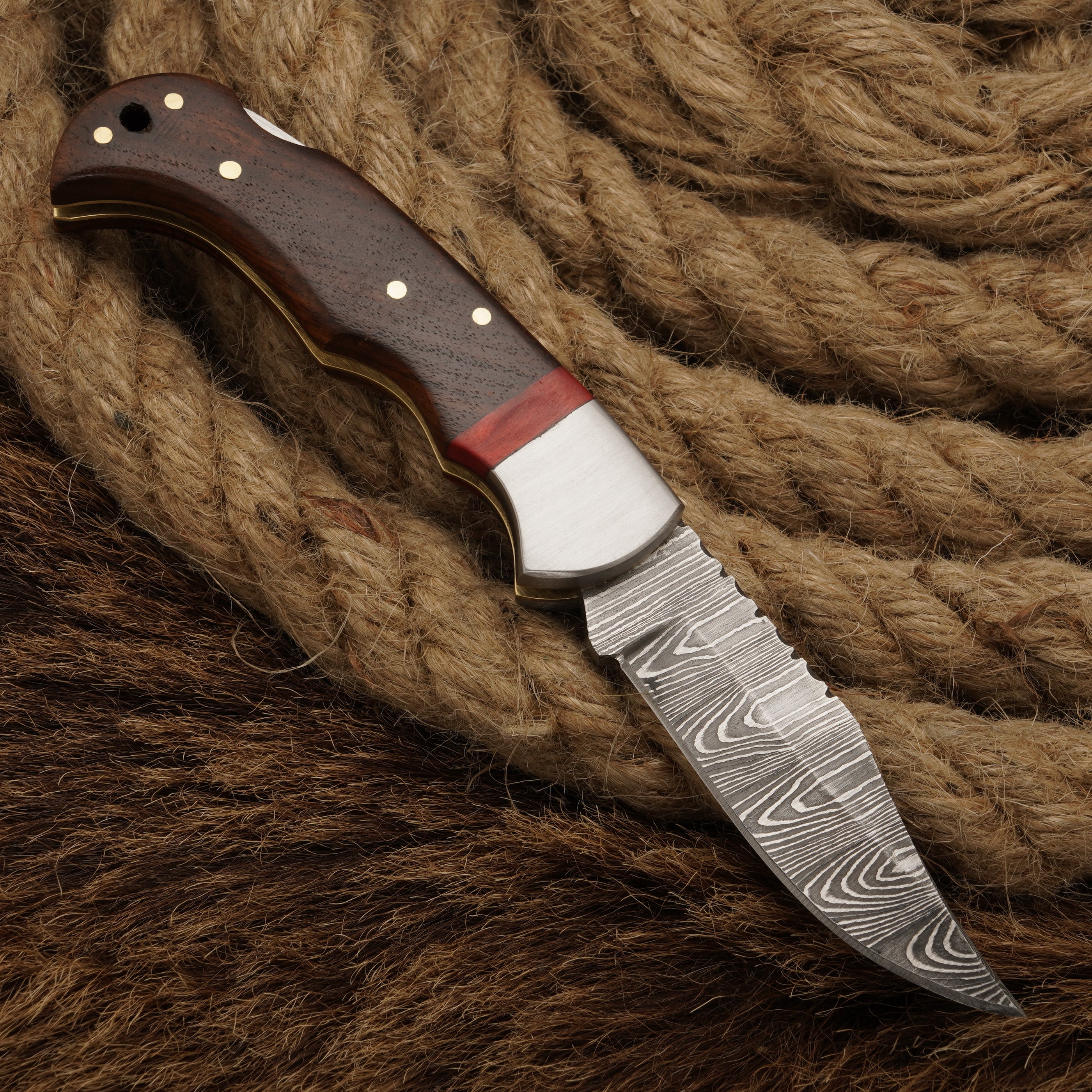 Handmade Damascus Steel Folding Knife | EDC Pocket knife Back lock folding knife