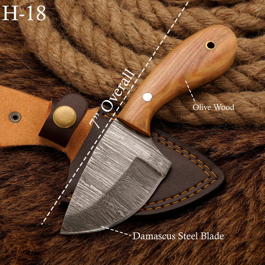 Deer Skinning Knife-Hand forged Damascus Steel skinner knife full tang