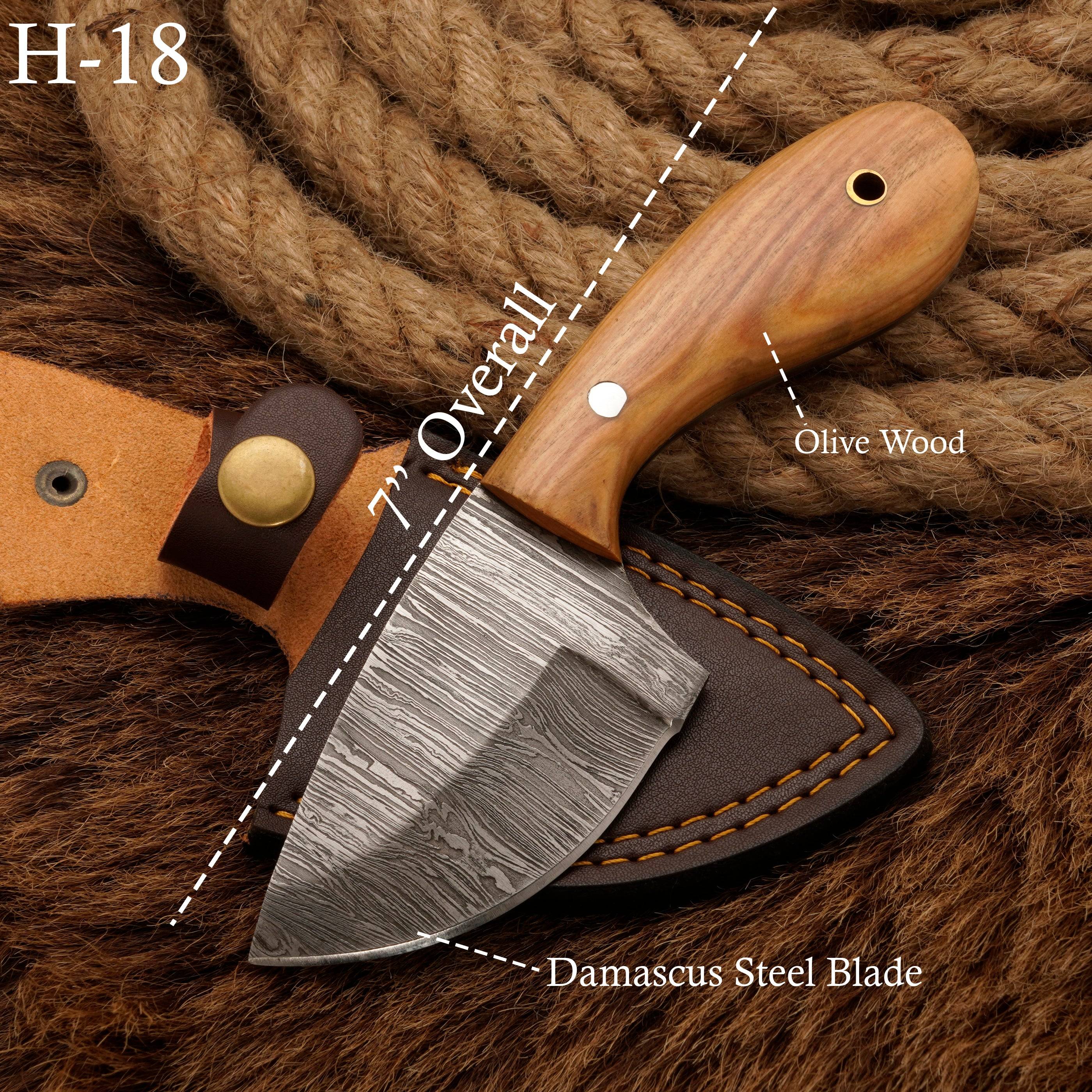 Deer Skinning Knife-Hand forged Damascus Steel skinner knife full tang