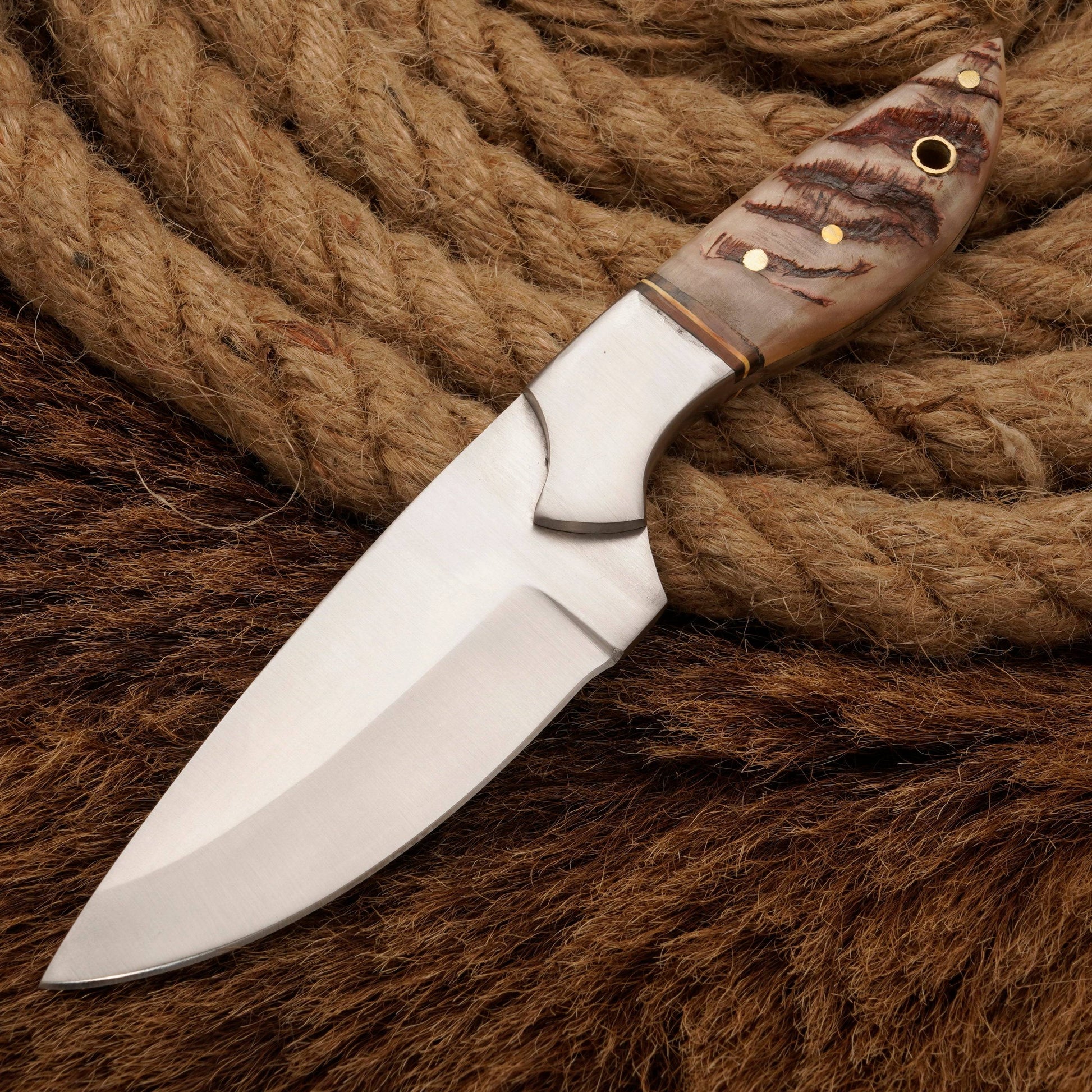 HANDMADE D2 Steel Hunting Loveless Fix Blade Knife Ram Horn Handle EDC 8 - fixed blade knife