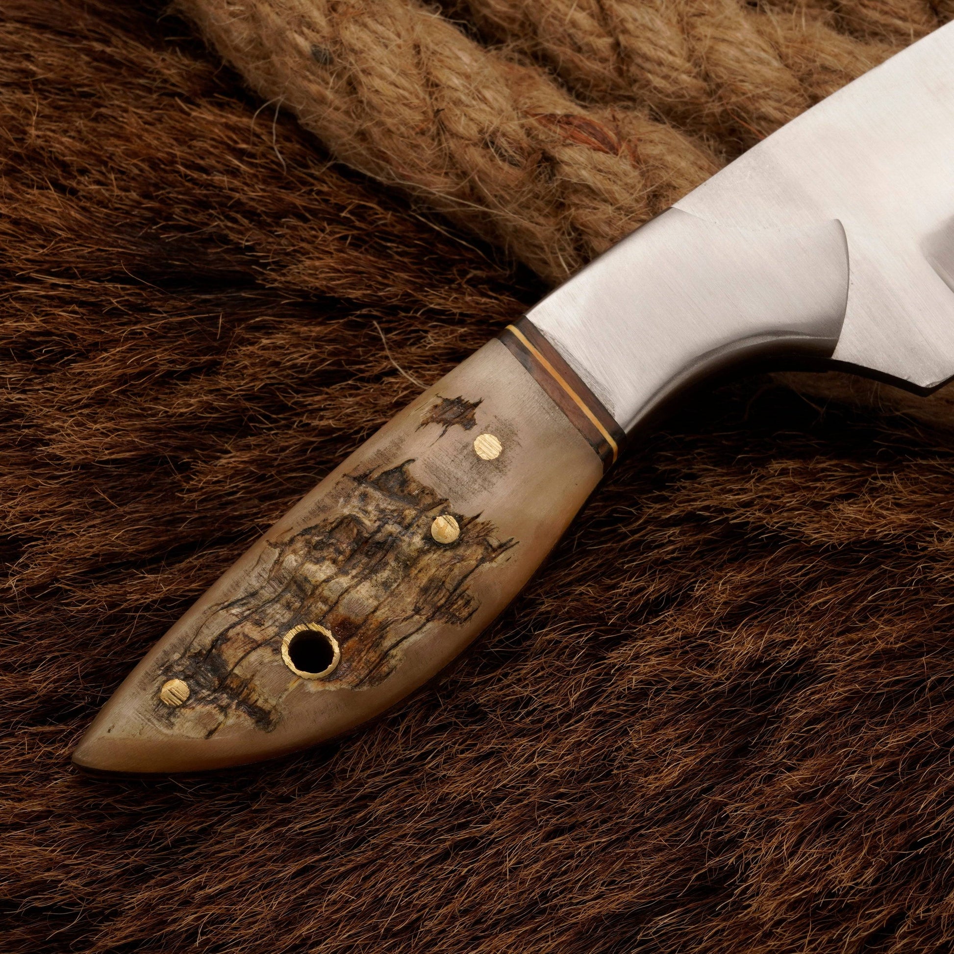 HANDMADE D2 Steel Hunting Loveless Fix Blade Knife Ram Horn Handle EDC 8 - fixed blade knife