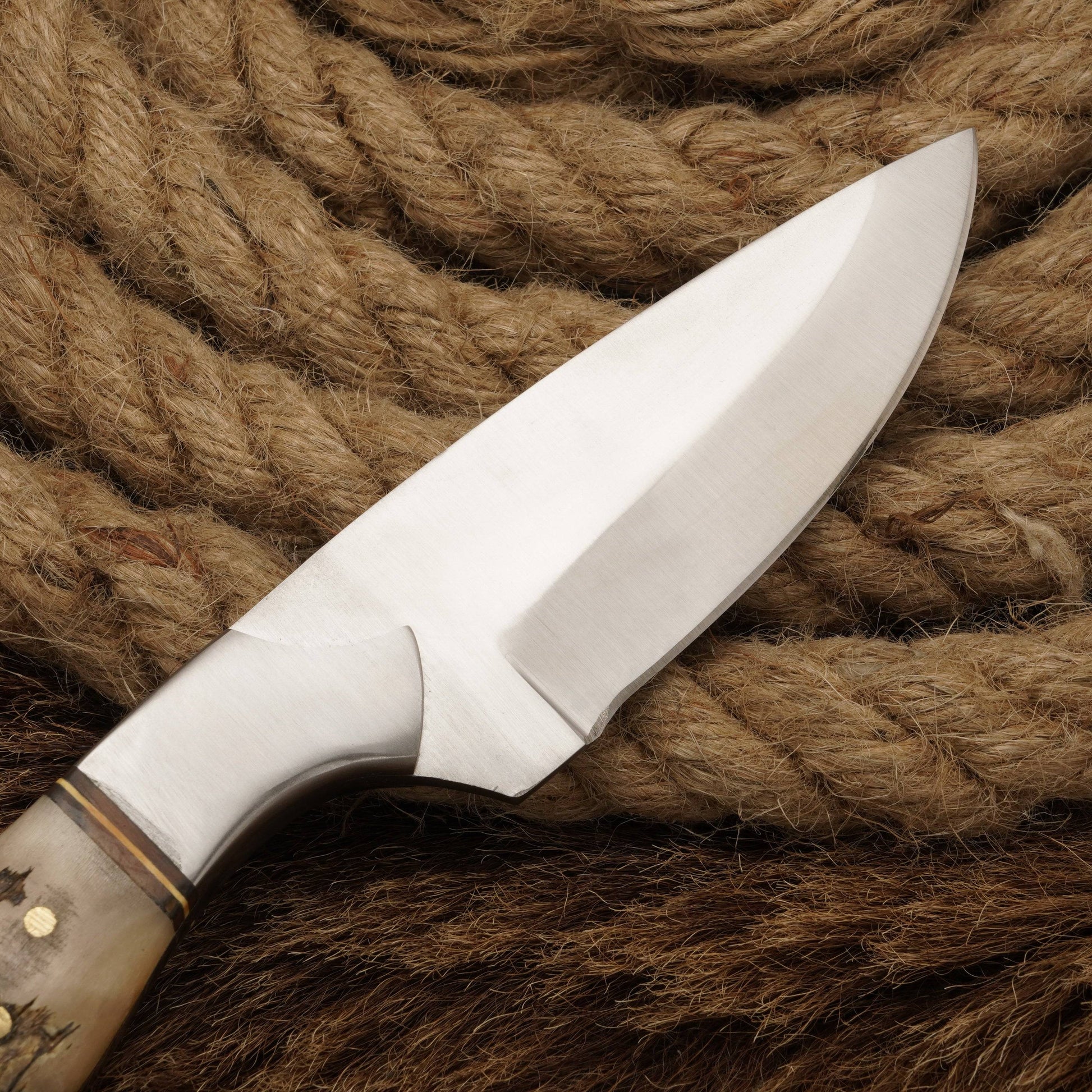 HANDMADE D2 Steel Hunting Loveless Fix Blade Knife Ram Horn Handle EDC 8 - fixed blade knife