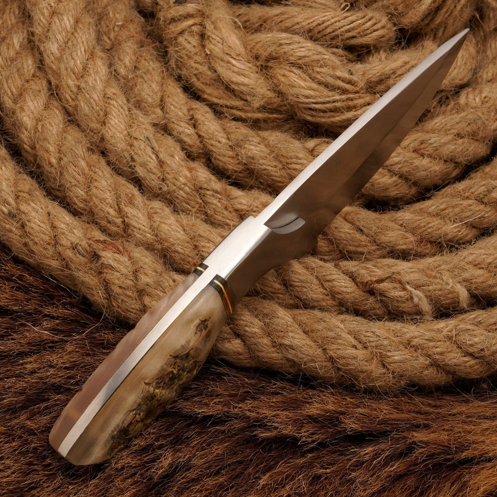 HANDMADE D2 Steel Hunting Loveless Fix Blade Knife Ram Horn Handle EDC 8 - fixed blade knife