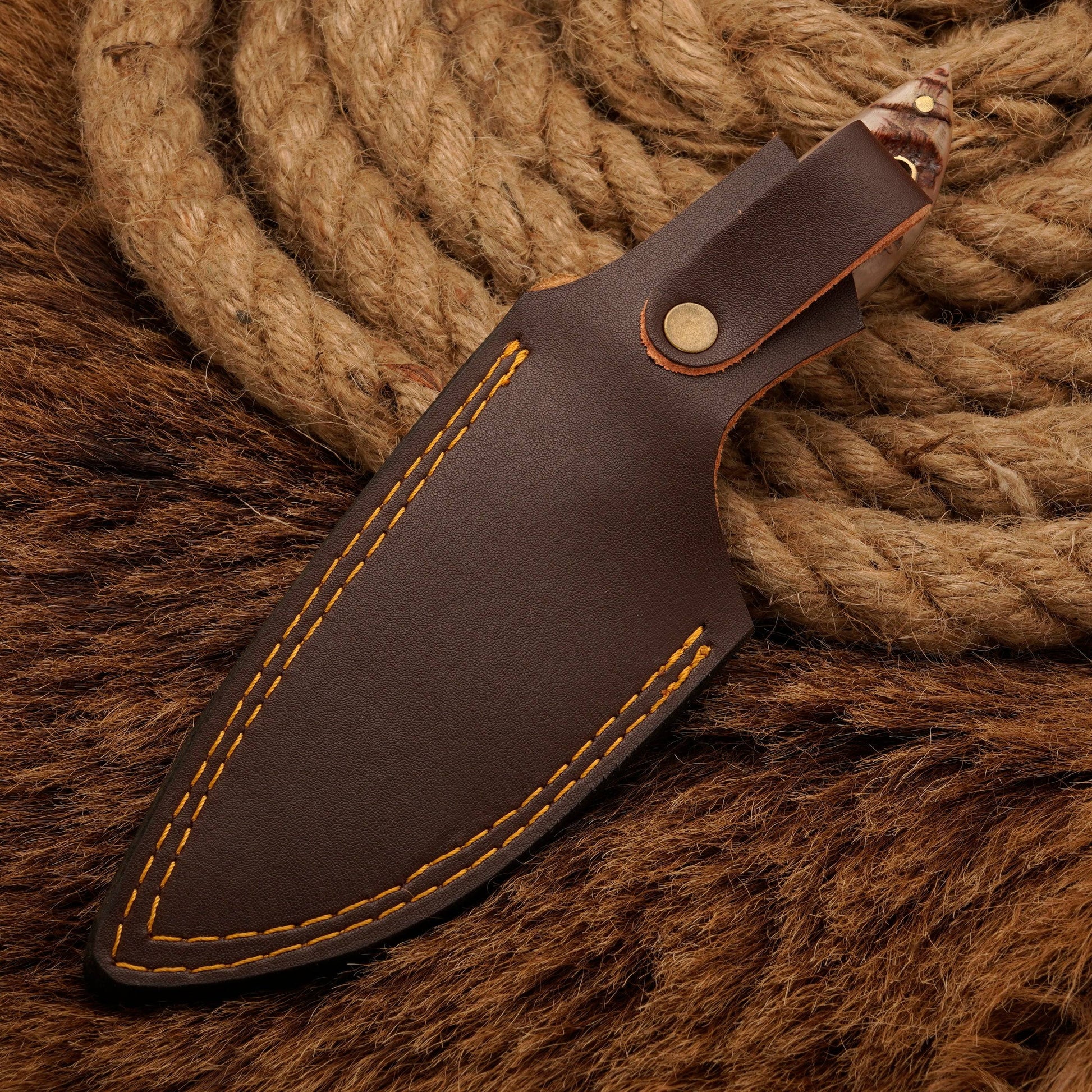 HANDMADE D2 Steel Hunting Loveless Fix Blade Knife Ram Horn Handle EDC 8 - fixed blade knife