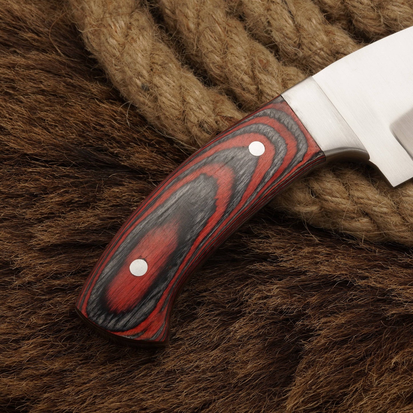 Hand-Forged D2 Stainless Steel Skinning Knife full tang-Fixed blade Skinner knife