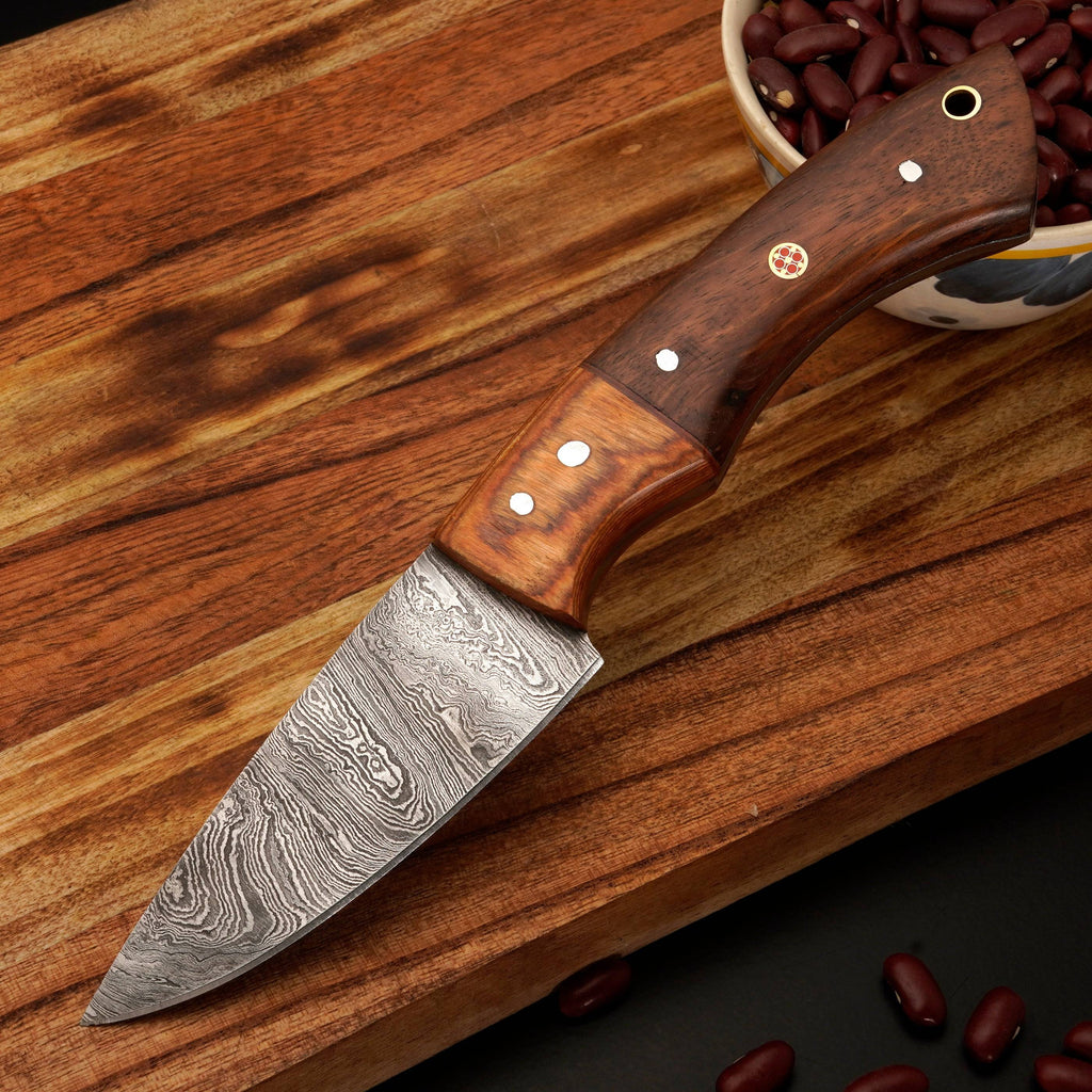 Custom Hand Made Forged Damascus Steel Chef Knife Set Kitchen Knives With Wood Handle