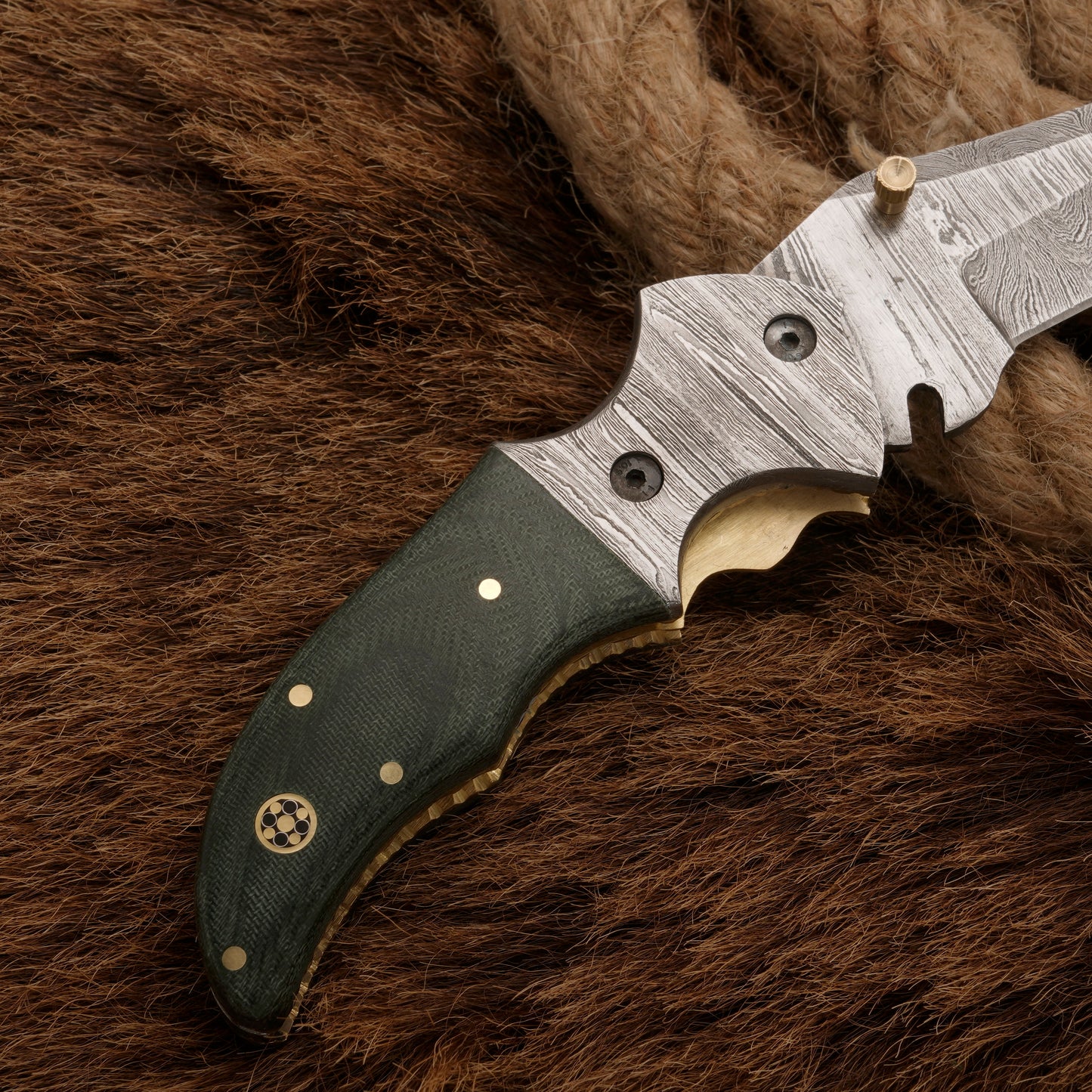 Handmade Forged Damascus Pocket Knife | Folding knife Damascus Bolster