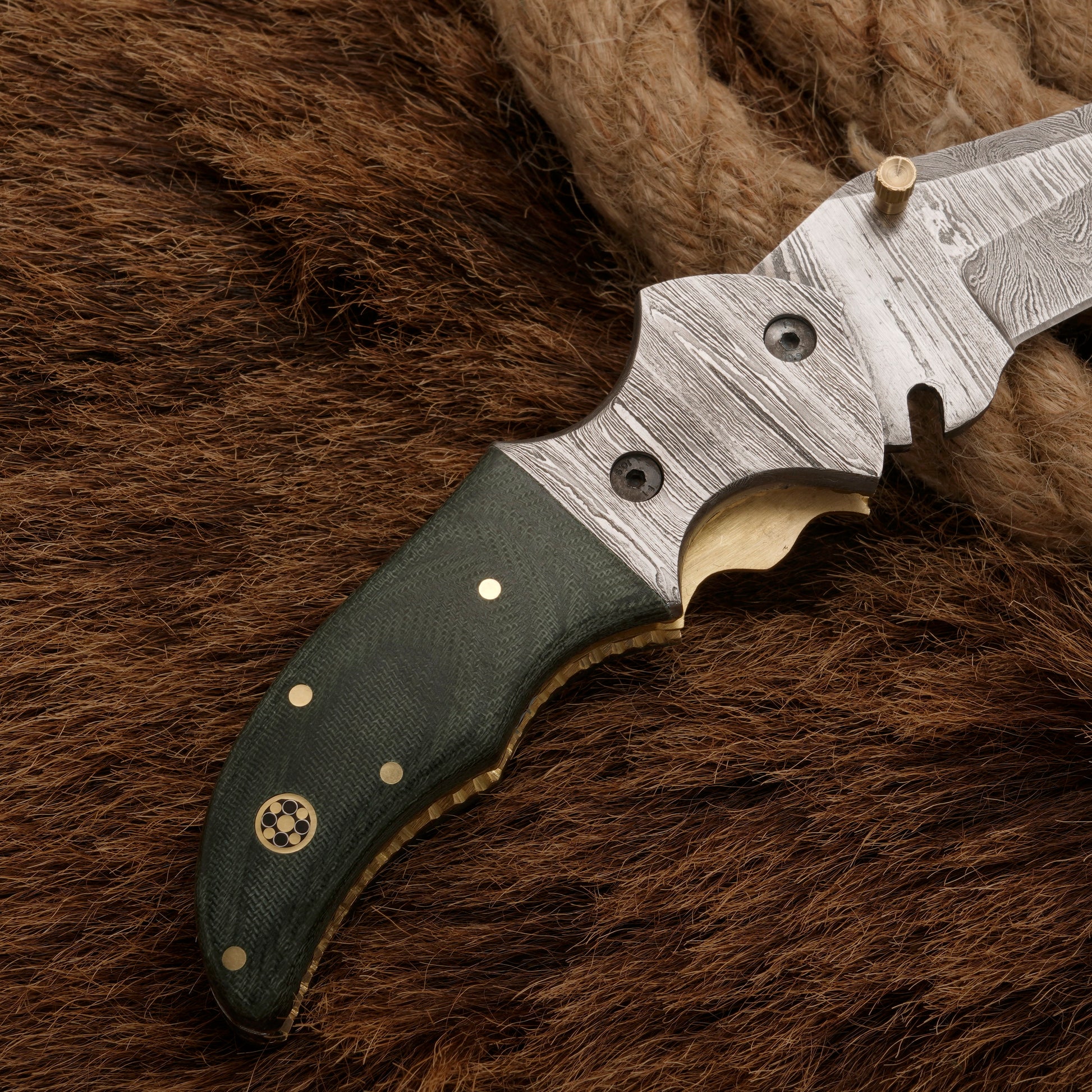 Handmade Forged Damascus Pocket Knife | Folding knife Damascus Bolster