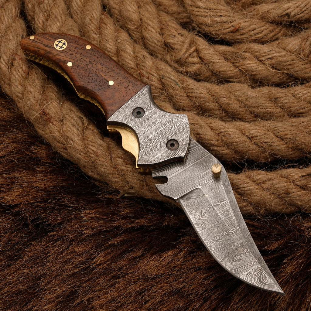 Handmade Forged Damascus Survival Knife | Camping Knife - Damascus Bolster