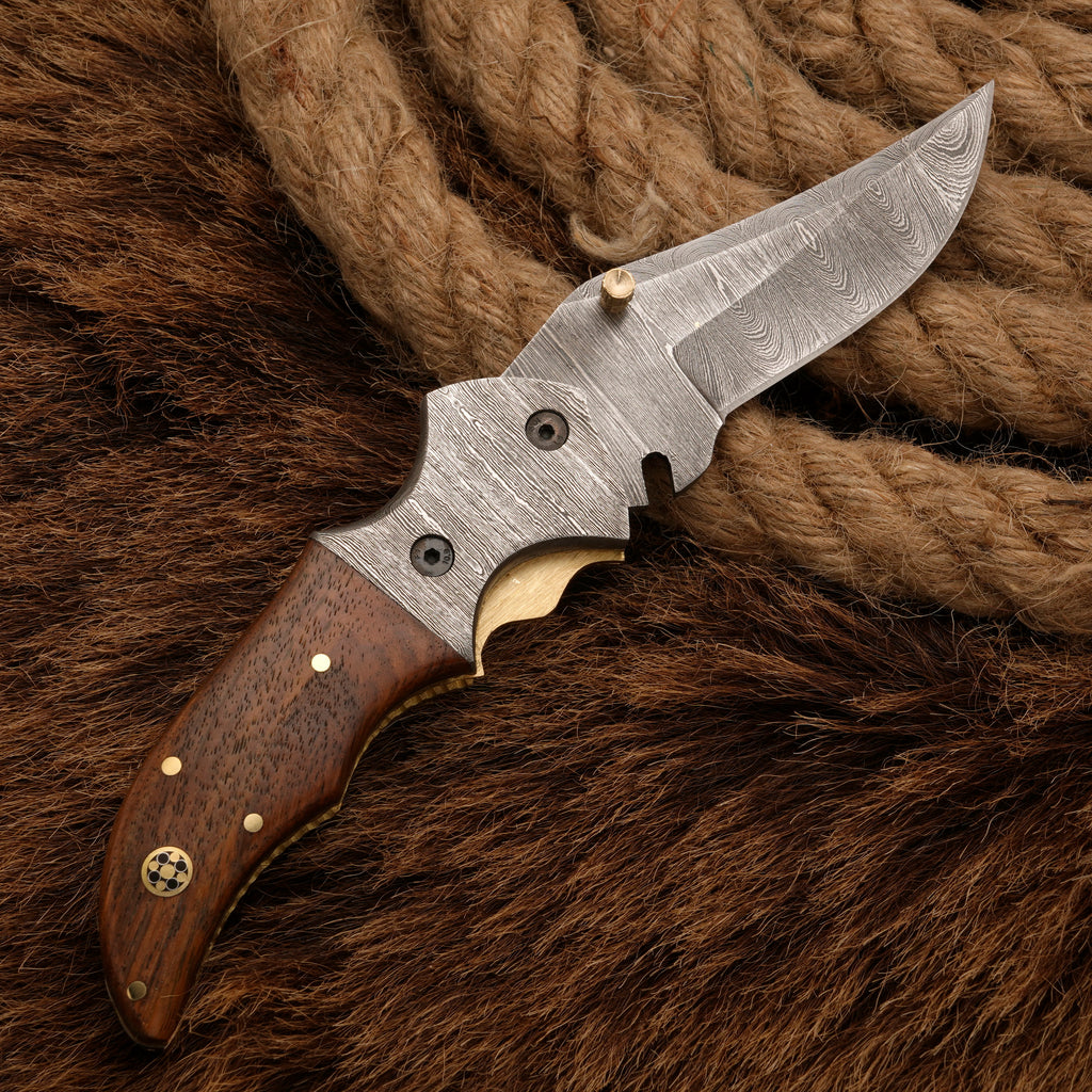 Handmade Forged Damascus Survival Knife | Camping Knife - Damascus Bolster