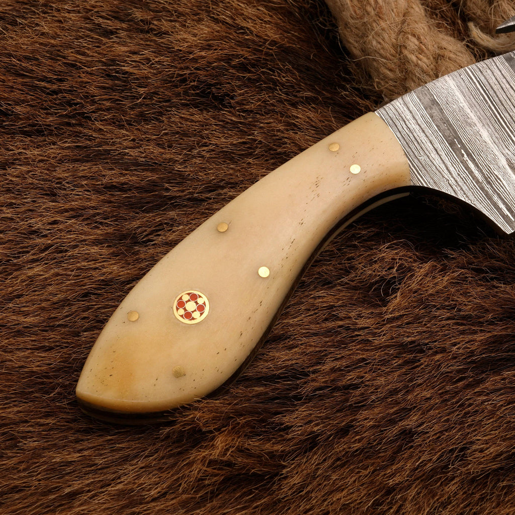Handmade forged Damascus steel gut hook Skinning Knife | Skinner knife