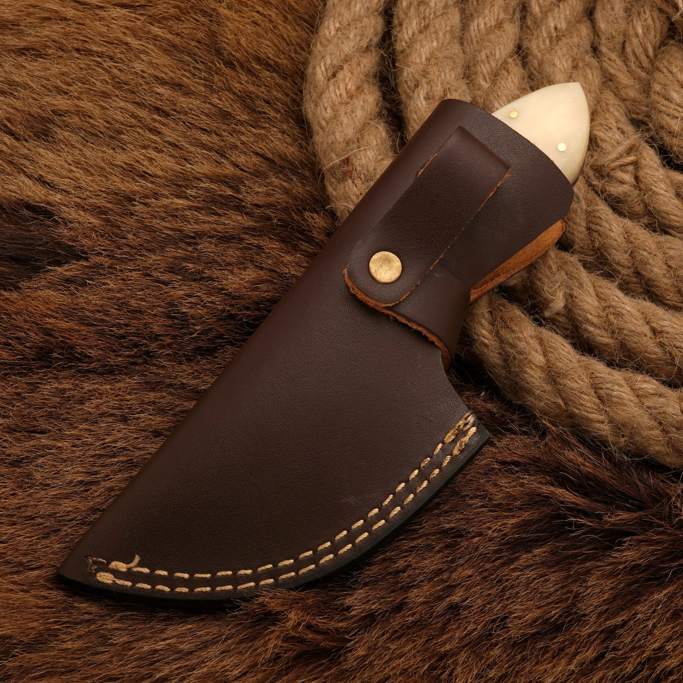Handmade forged Damascus steel gut hook Skinning Knife | Skinner knife