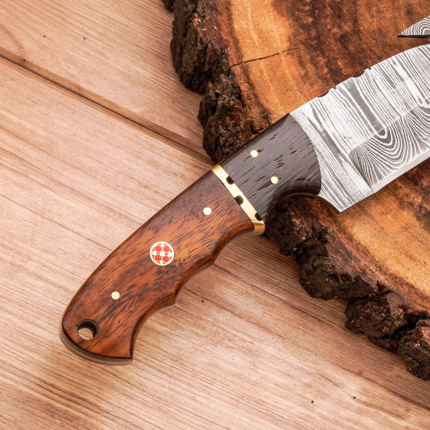 Handmade Forged Damascus Steel Gut Hook Hunting Knife EDC | Skinner Knife - Fixed blade knife