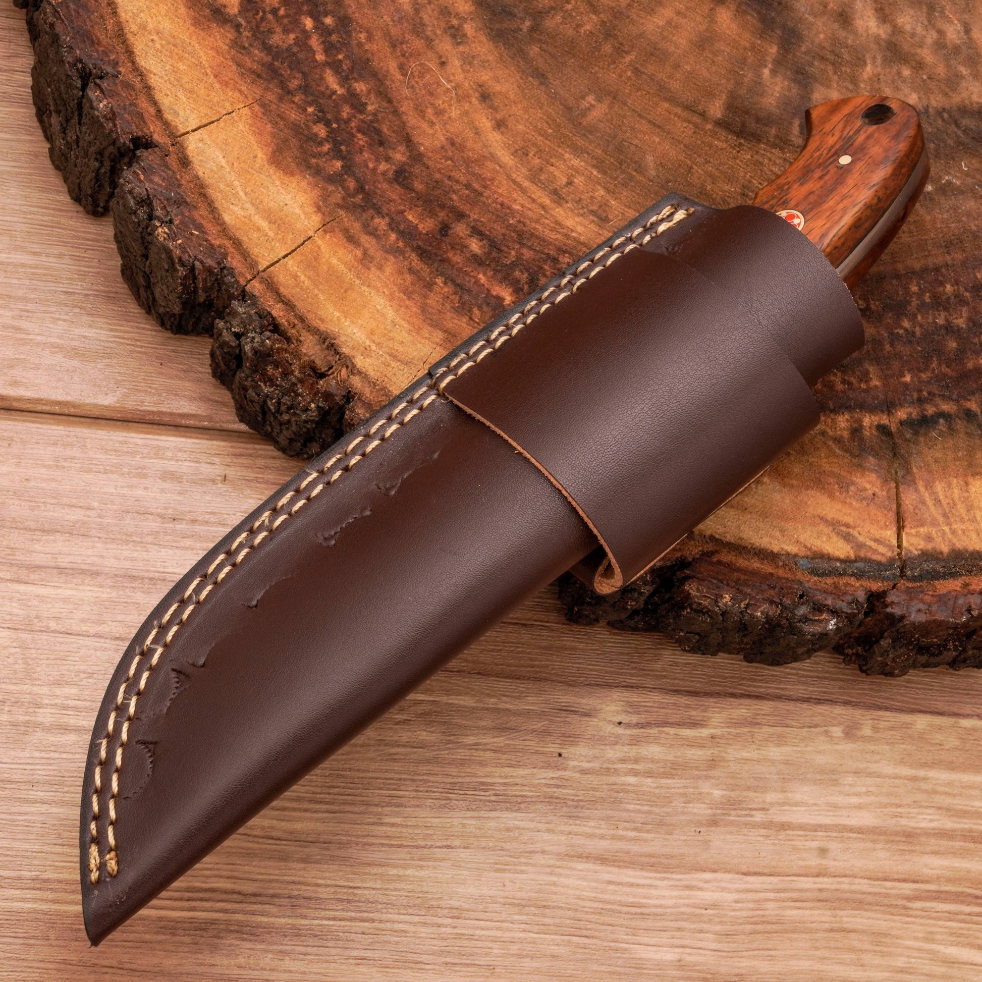 Handmade Forged Damascus Steel Gut Hook Hunting Knife EDC | Skinner Knife - Fixed blade knife