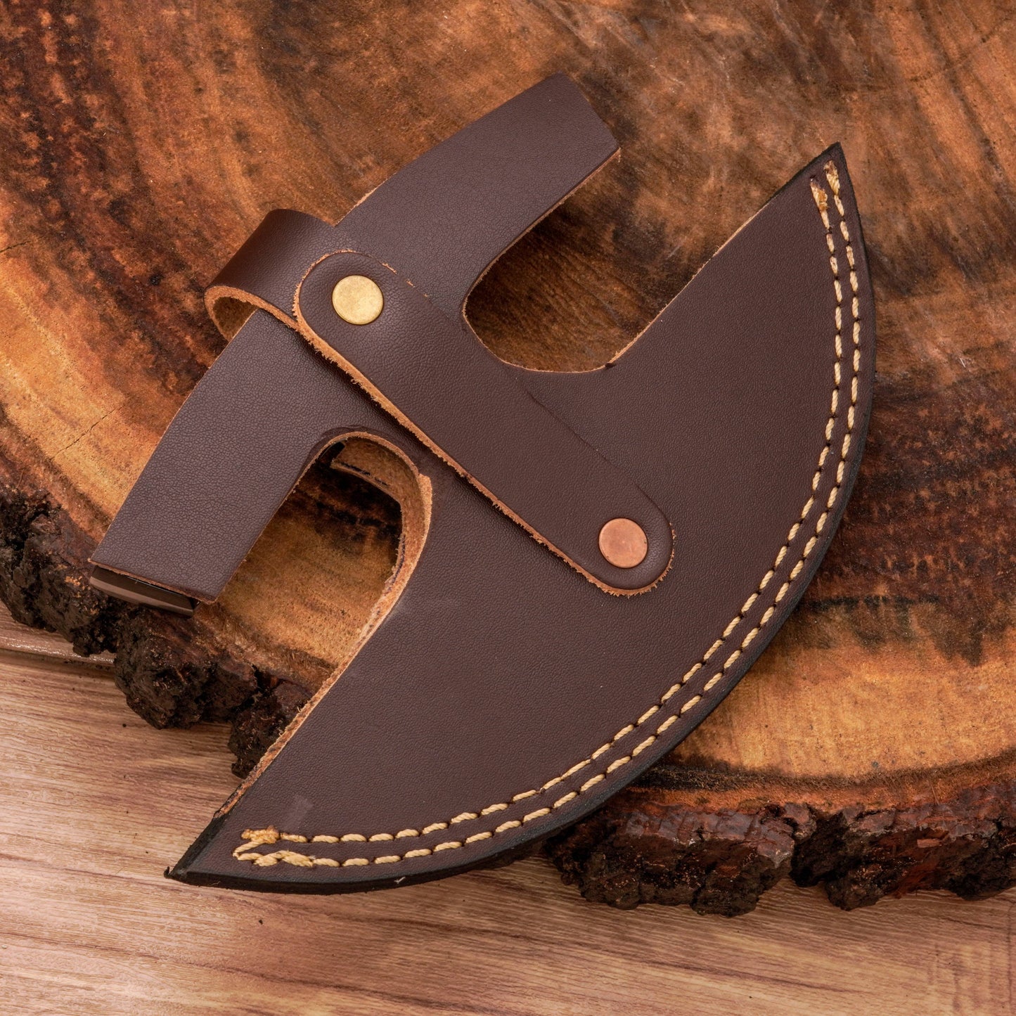 Handmade Forged Damascus Ulu Knife - Acrylic Handle | Alaskan Knife