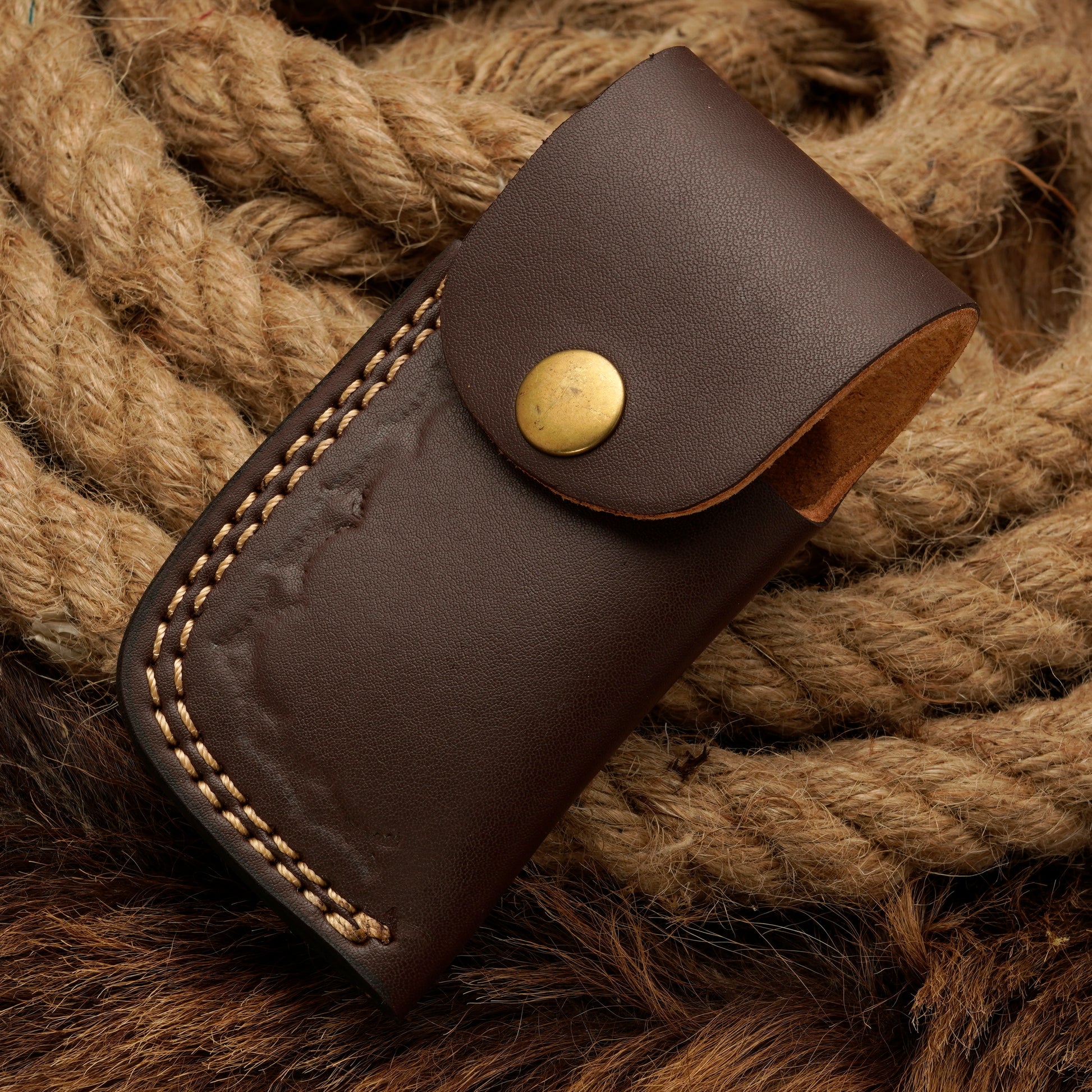 Handmade Damascus Steel Pocket Knife - Camping Knife With Pakka Wood