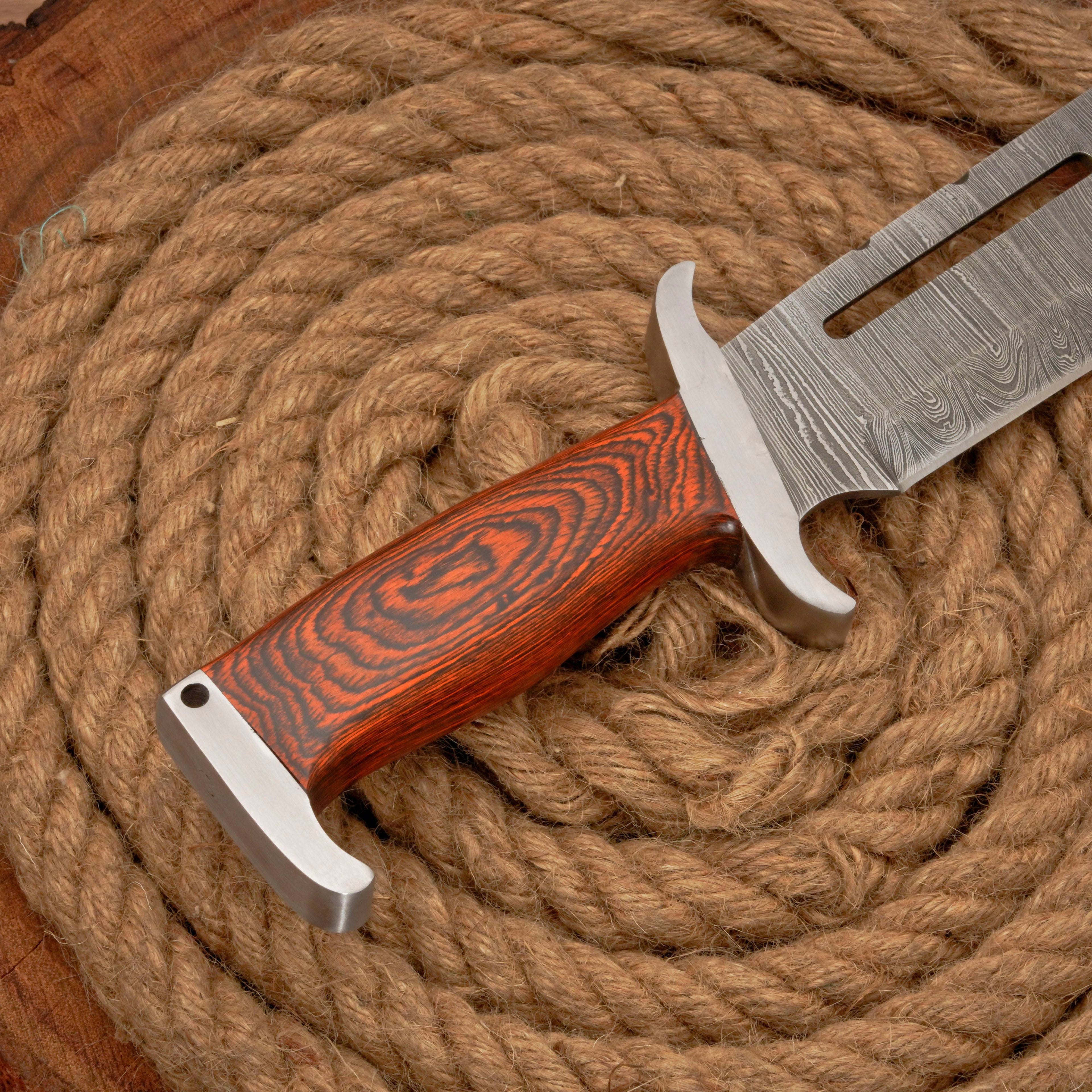 HANDMADE FORGED DAMASCUS Steel Bowie Hunting Knife EDC - 17” Survival Knife