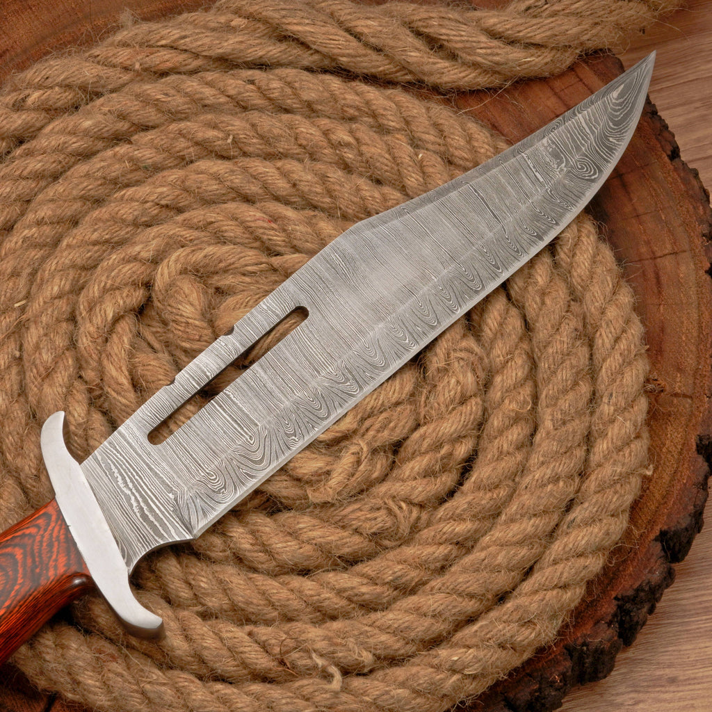 HANDMADE FORGED DAMASCUS Steel Bowie Hunting Knife EDC - 17” Survival Knife
