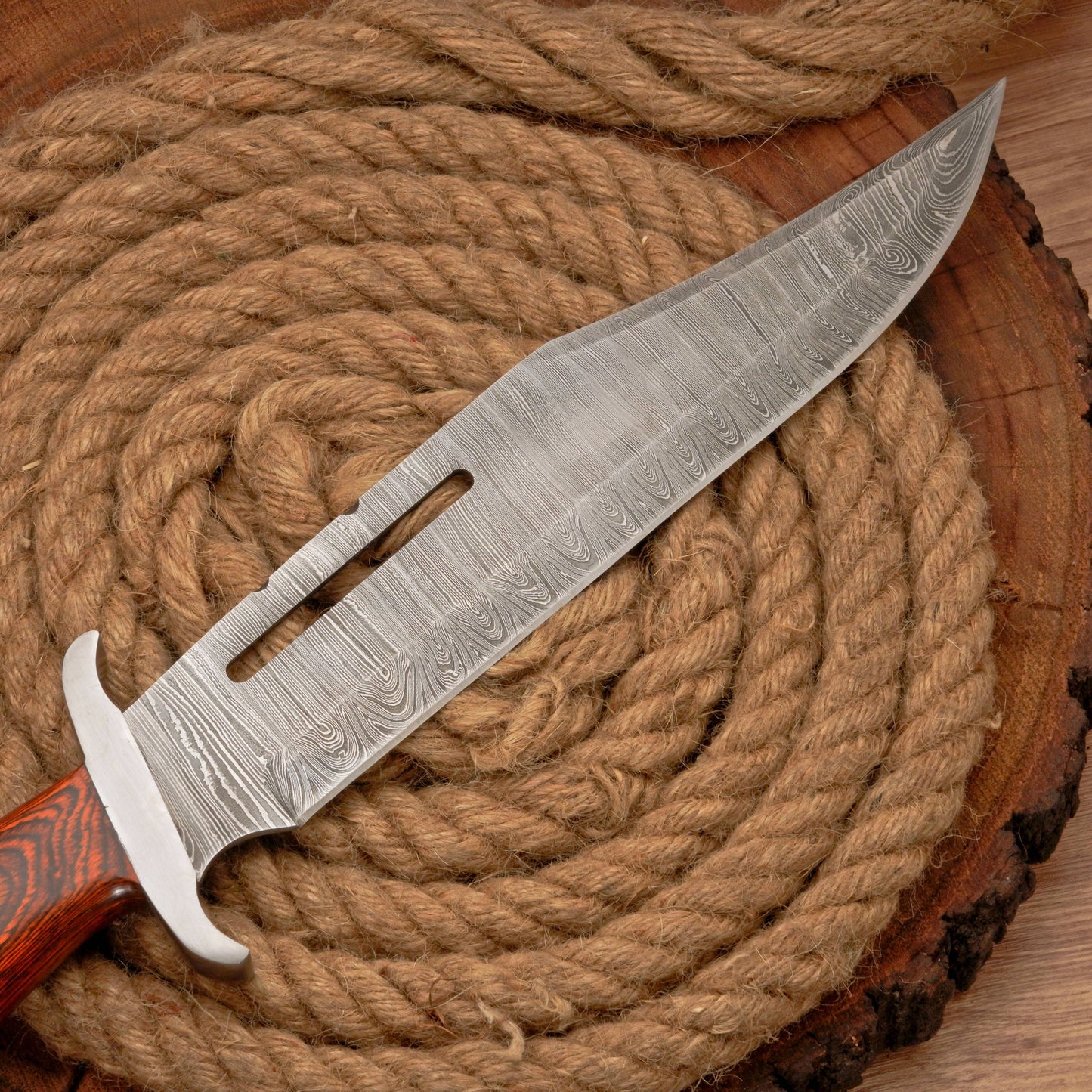 HANDMADE FORGED DAMASCUS Steel Bowie Hunting Knife EDC - 17” Survival Knife