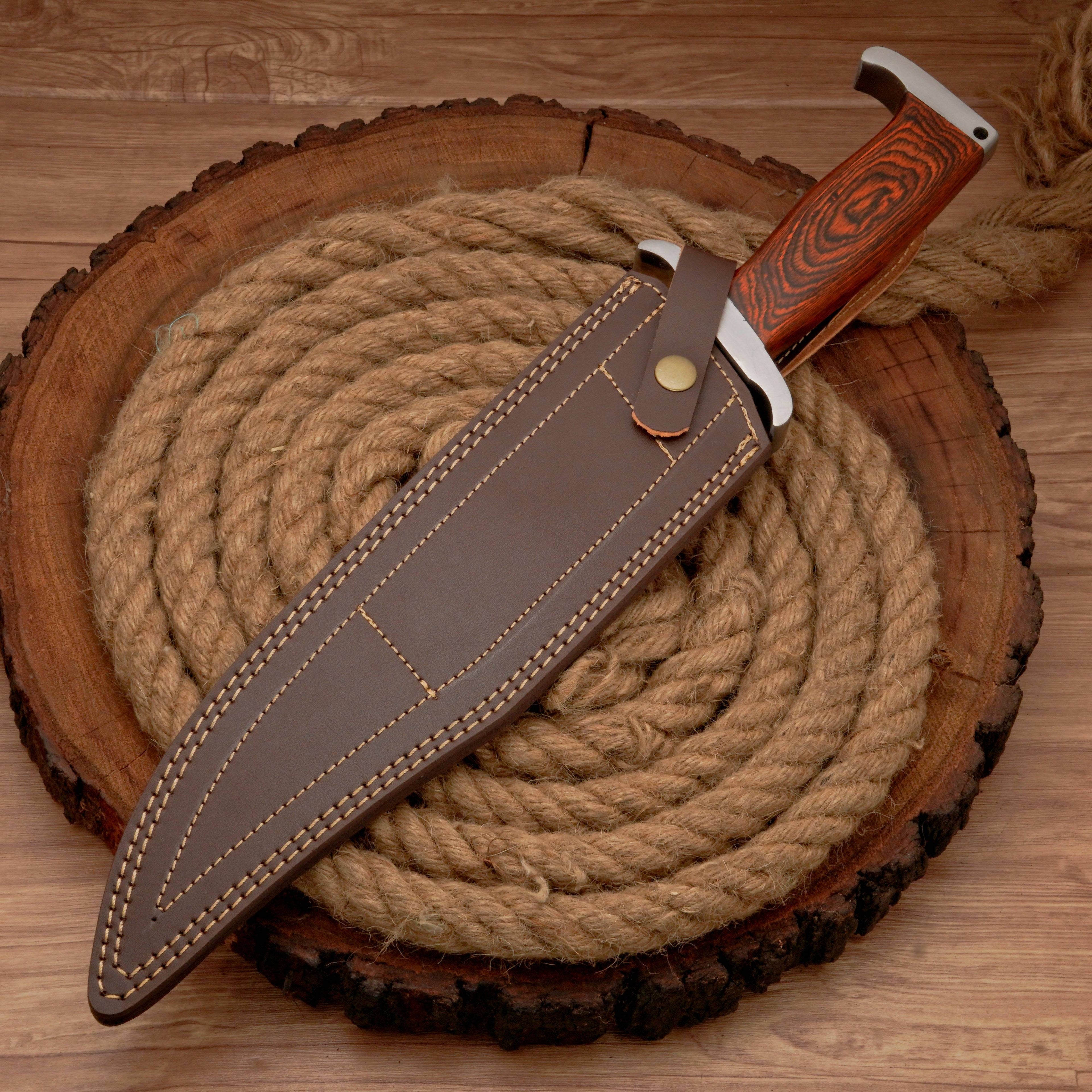 HANDMADE FORGED DAMASCUS Steel Bowie Hunting Knife EDC - 17” Survival Knife