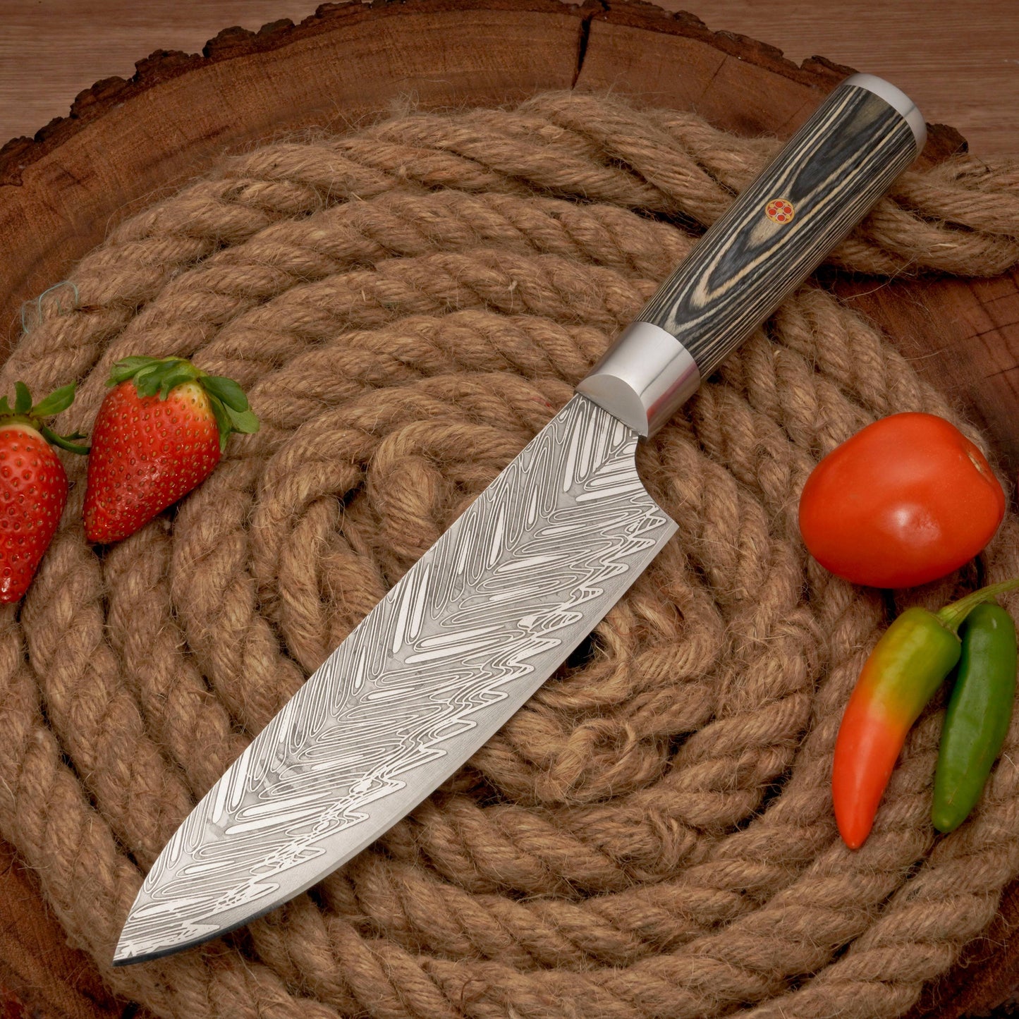 14" Handmade Forged D2 Stainless Steel Chef Knife - Kitchen Knife with Pakkawood Handle