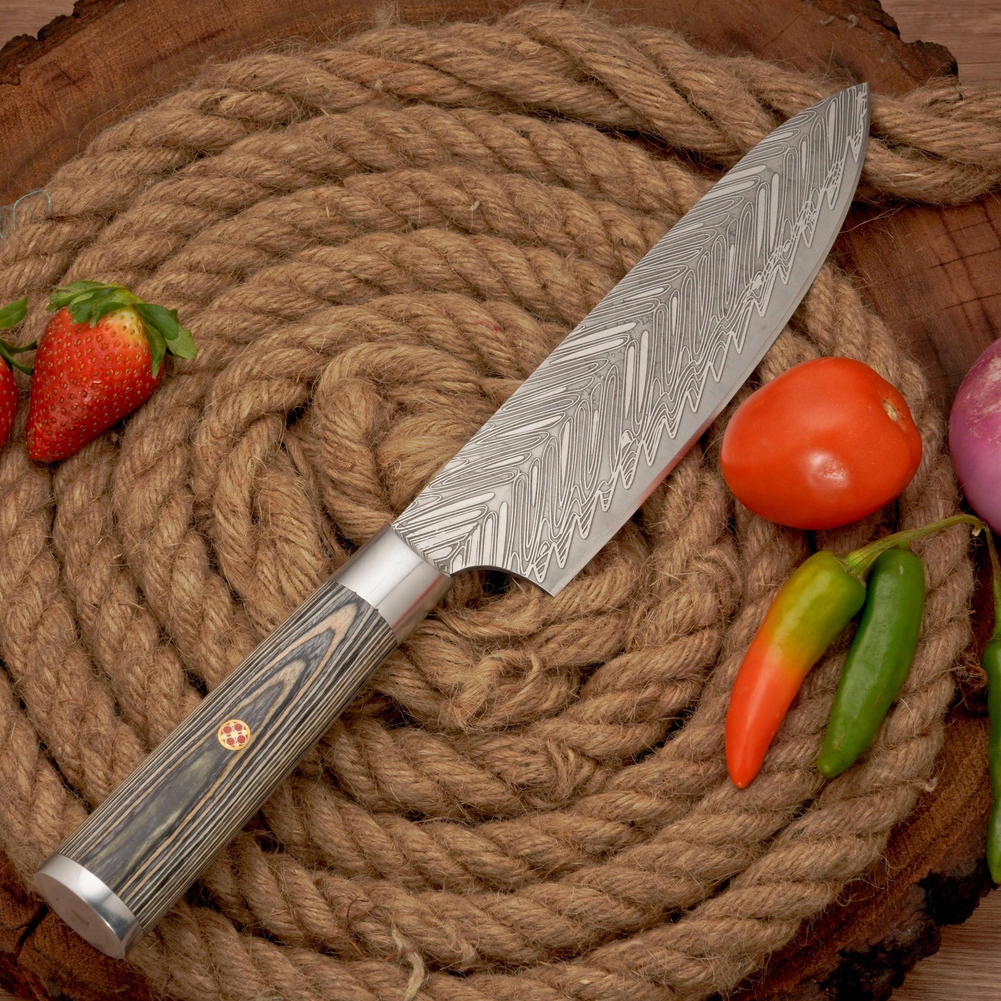 14" Handmade Forged D2 Stainless Steel Chef Knife - Kitchen Knife with Pakkawood Handle