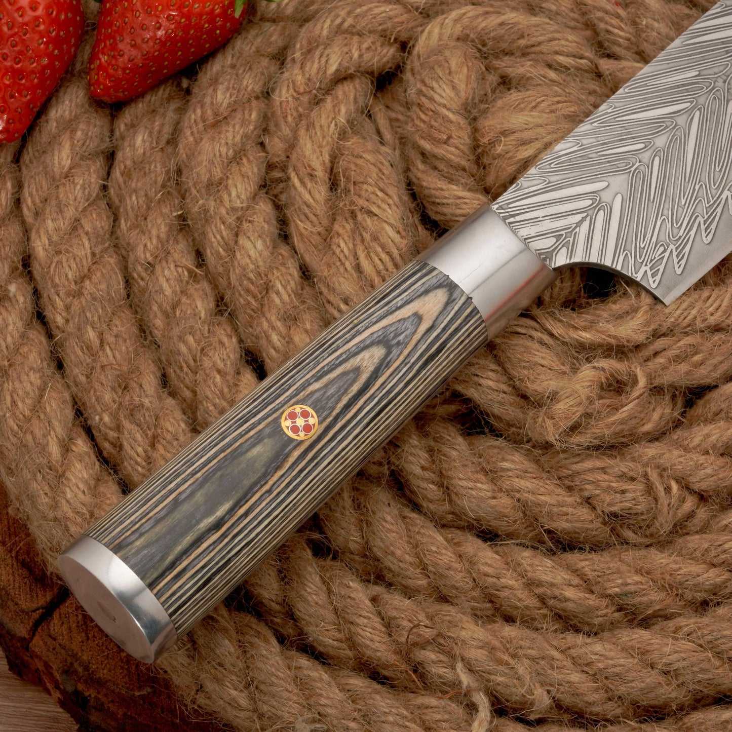 14" Handmade Forged D2 Stainless Steel Chef Knife - Kitchen Knife with Pakkawood Handle