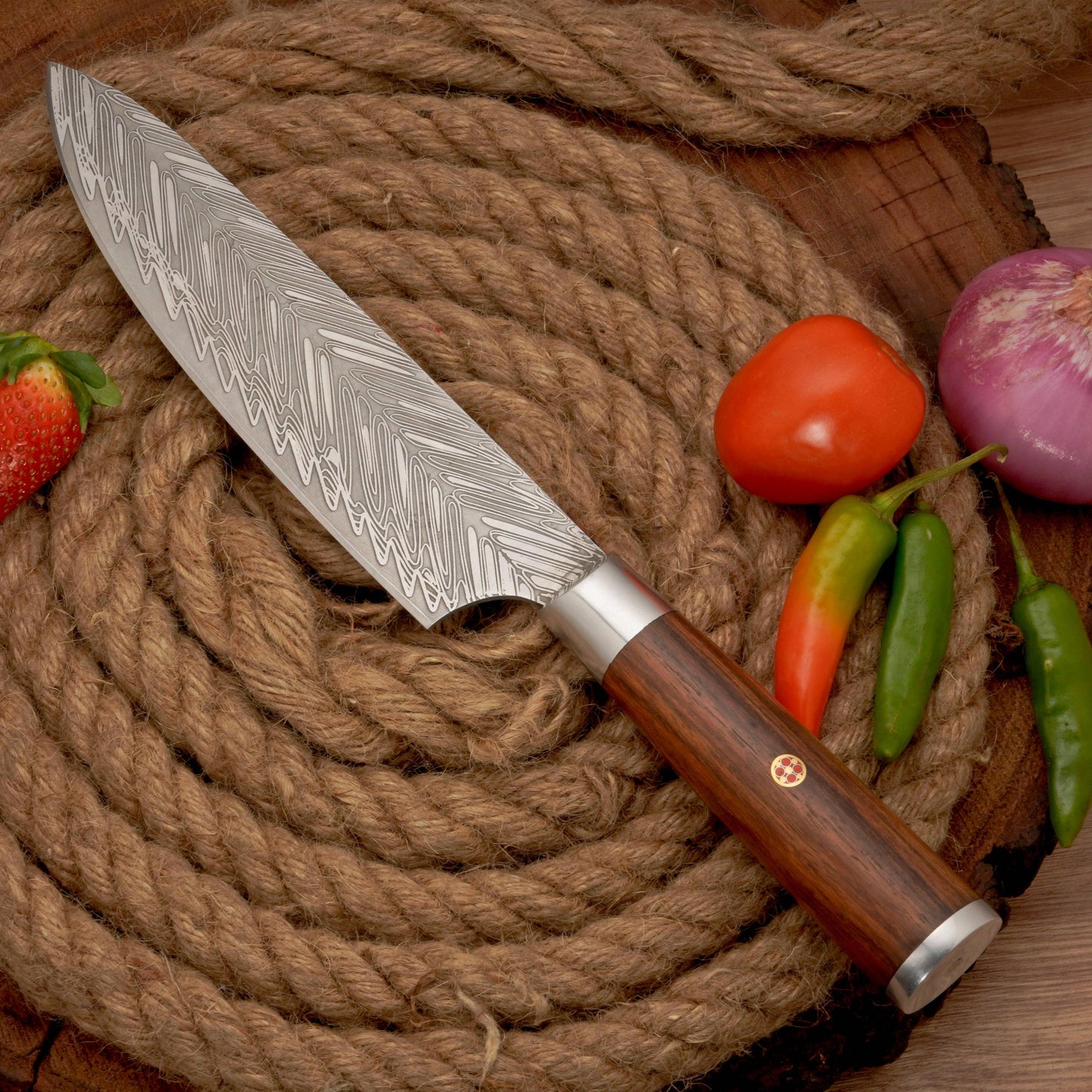 14" Handmade Forged D2 Stainless Steel Chef Knife - Kitchen Knife with Rosewood Handle