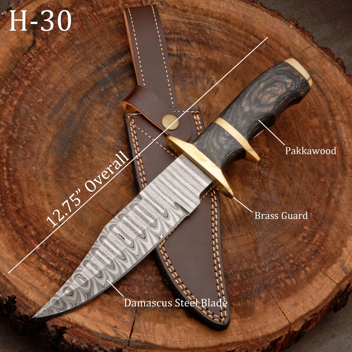 12" HANDMADE FORGED DAMASCUS Steel Bowie Hunting Knife EDC for Survival