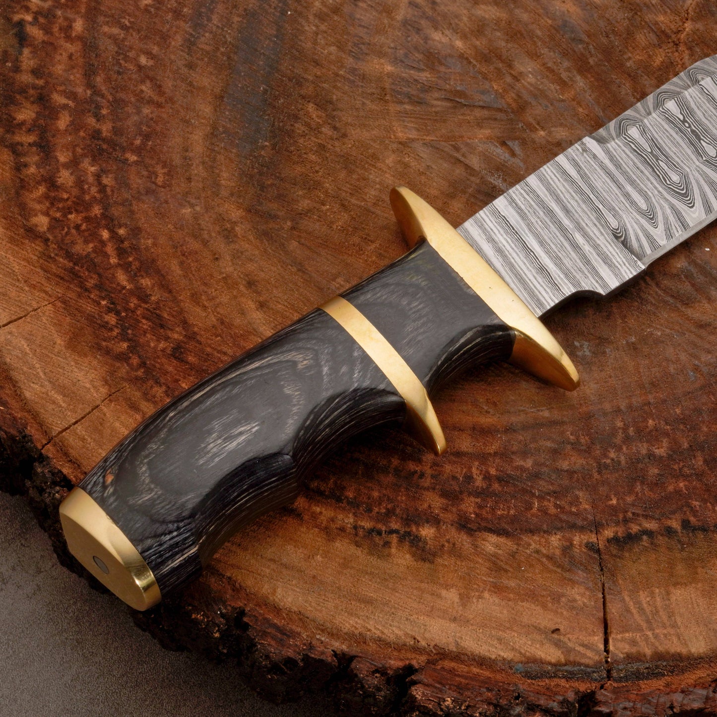 12" HANDMADE FORGED DAMASCUS Steel Bowie Hunting Knife EDC for Survival