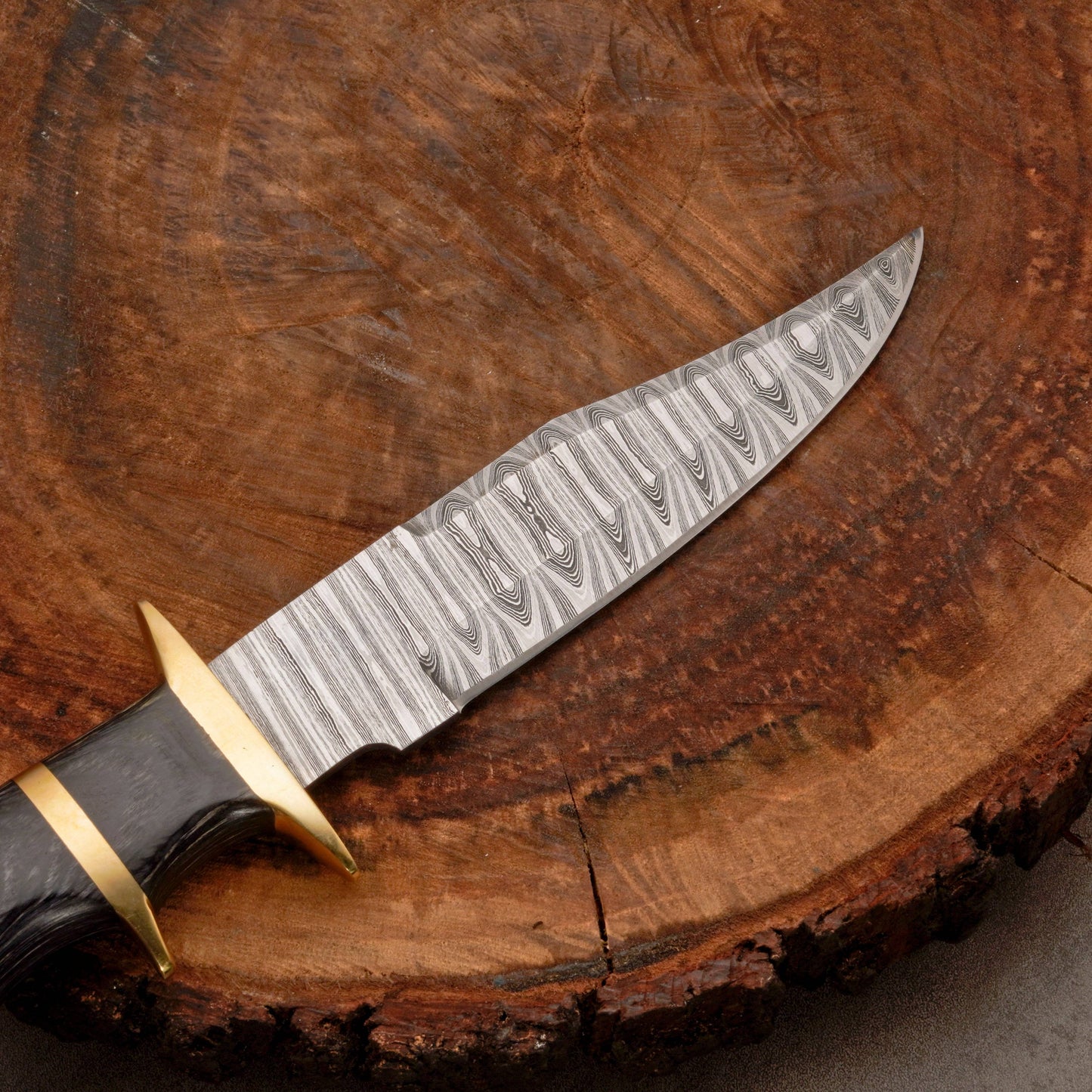 12" HANDMADE FORGED DAMASCUS Steel Bowie Hunting Knife EDC for Survival