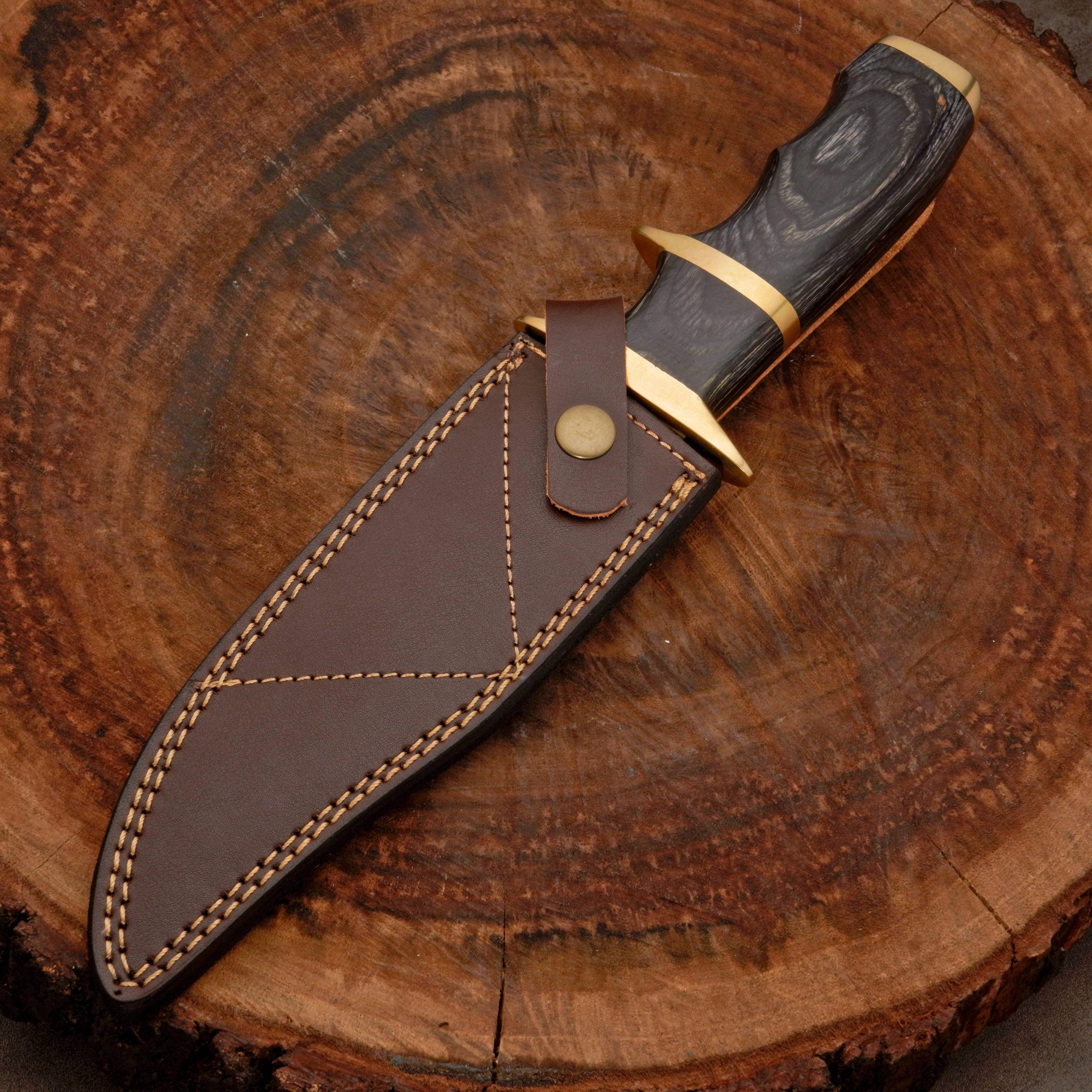 12" HANDMADE FORGED DAMASCUS Steel Bowie Hunting Knife EDC for Survival